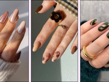 A collage of trendy fall nail designs