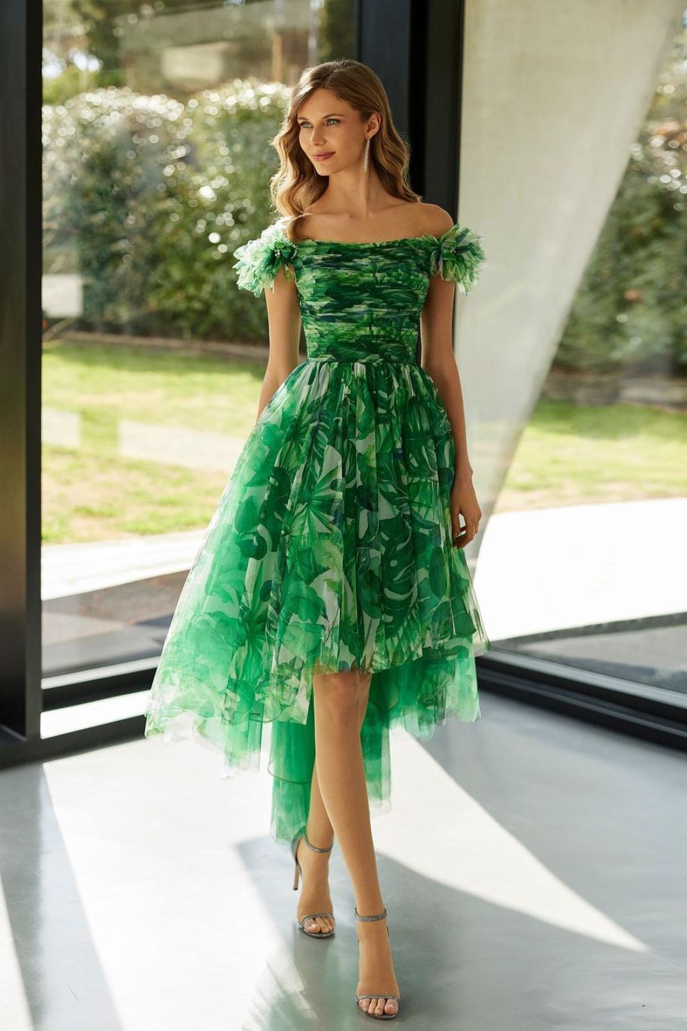 Green Midi with Ruffles