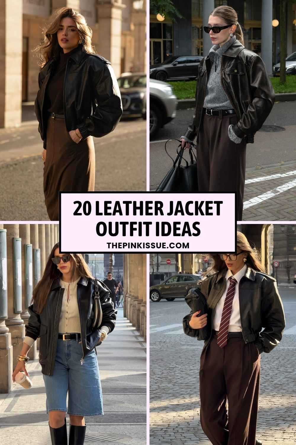 Leather jacket outfit inspo Pinterest