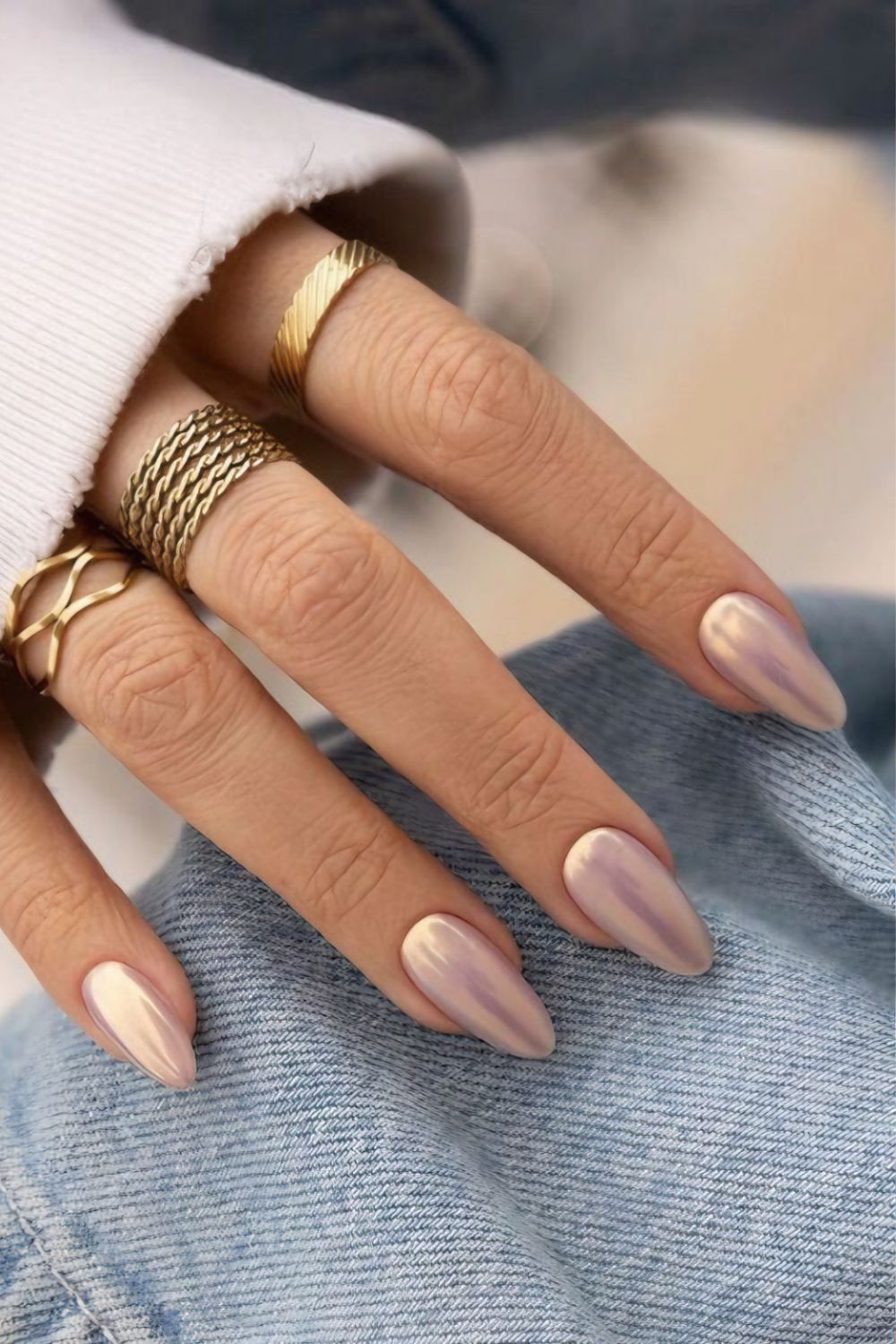 Metallic nude nails