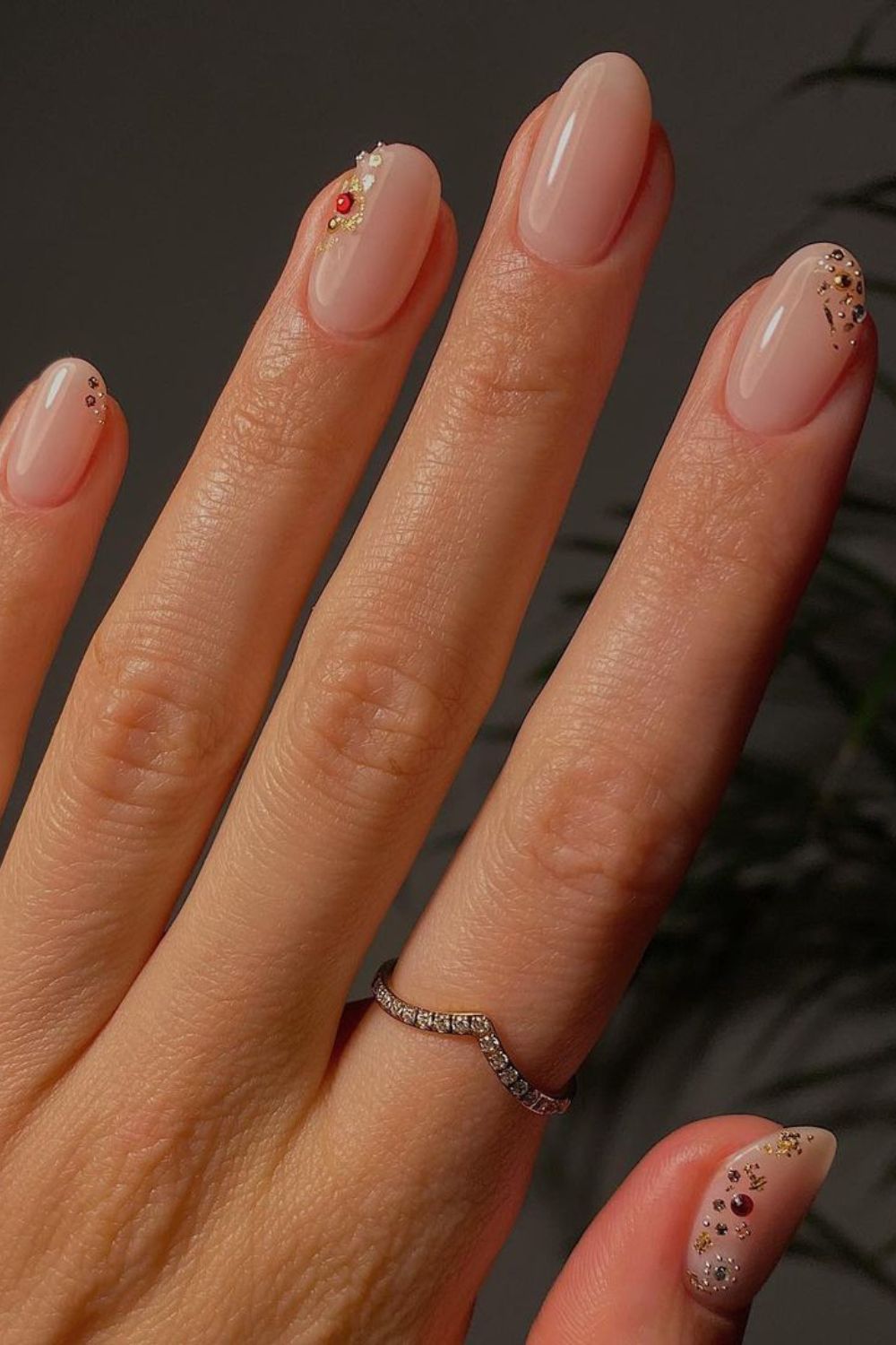 Nails with Bejeweled Accents