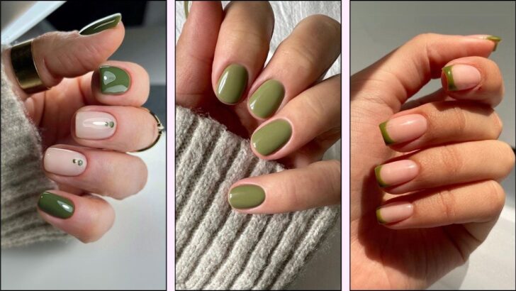 18 Olive Green Nail Ideas to Keep Your Mani Fresh