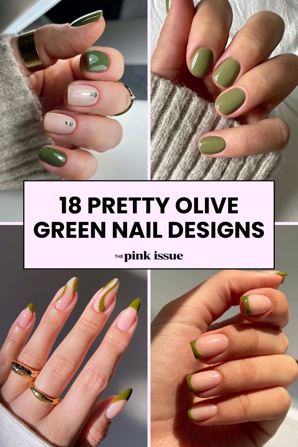 Olive green nail ideas Pinterest