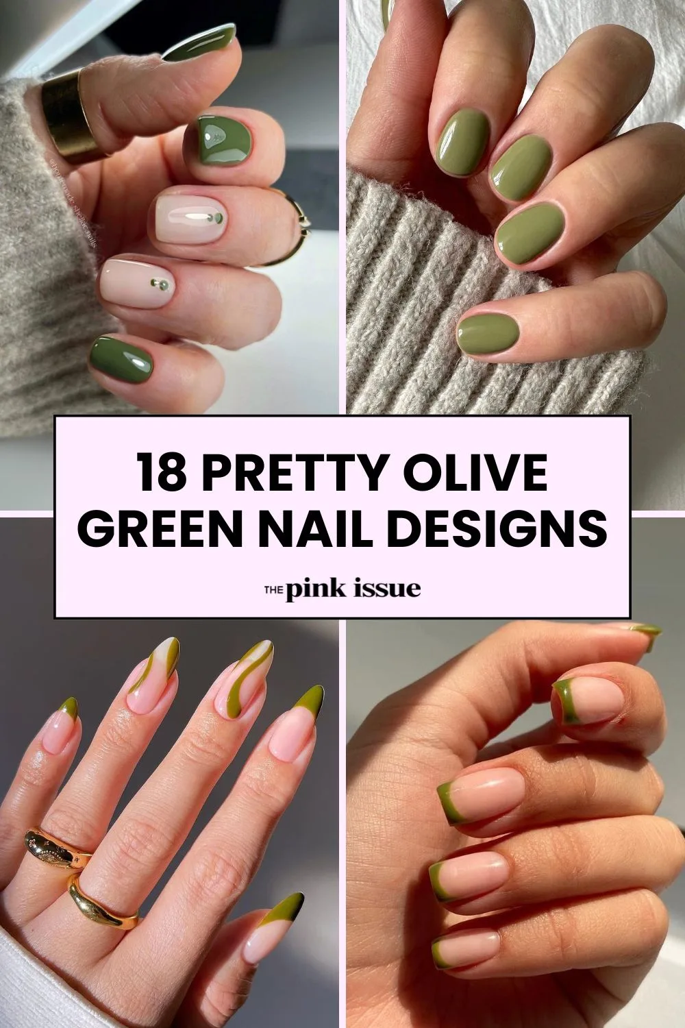 Olive green nail ideas Pinterest