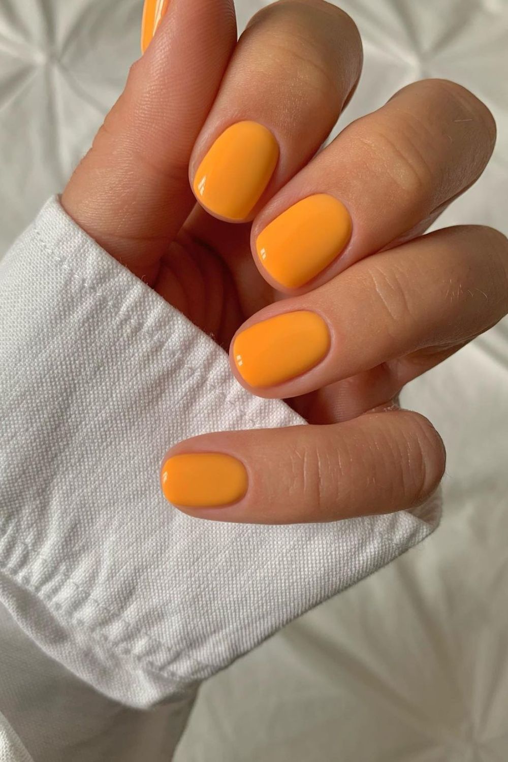 Short orange nails