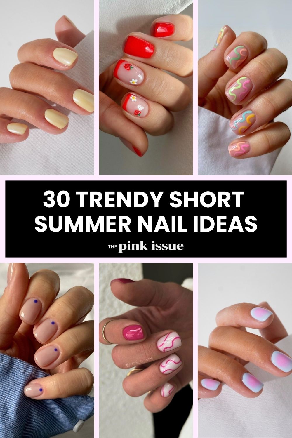 Short summer nail ideas Pinterest