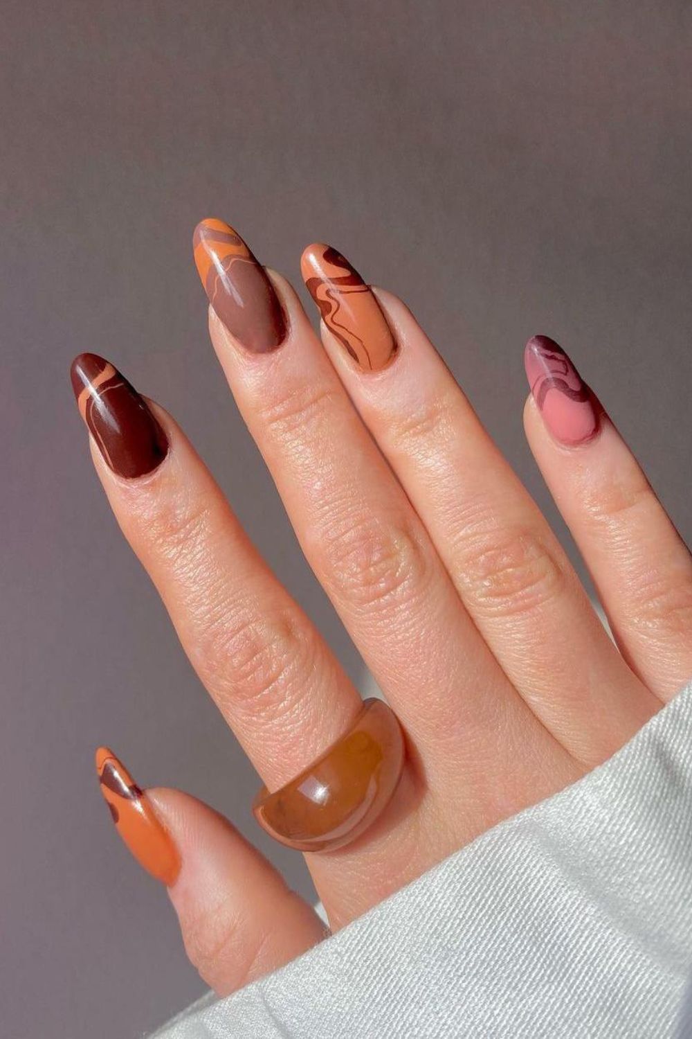 Skittle nails with funky abstract lines