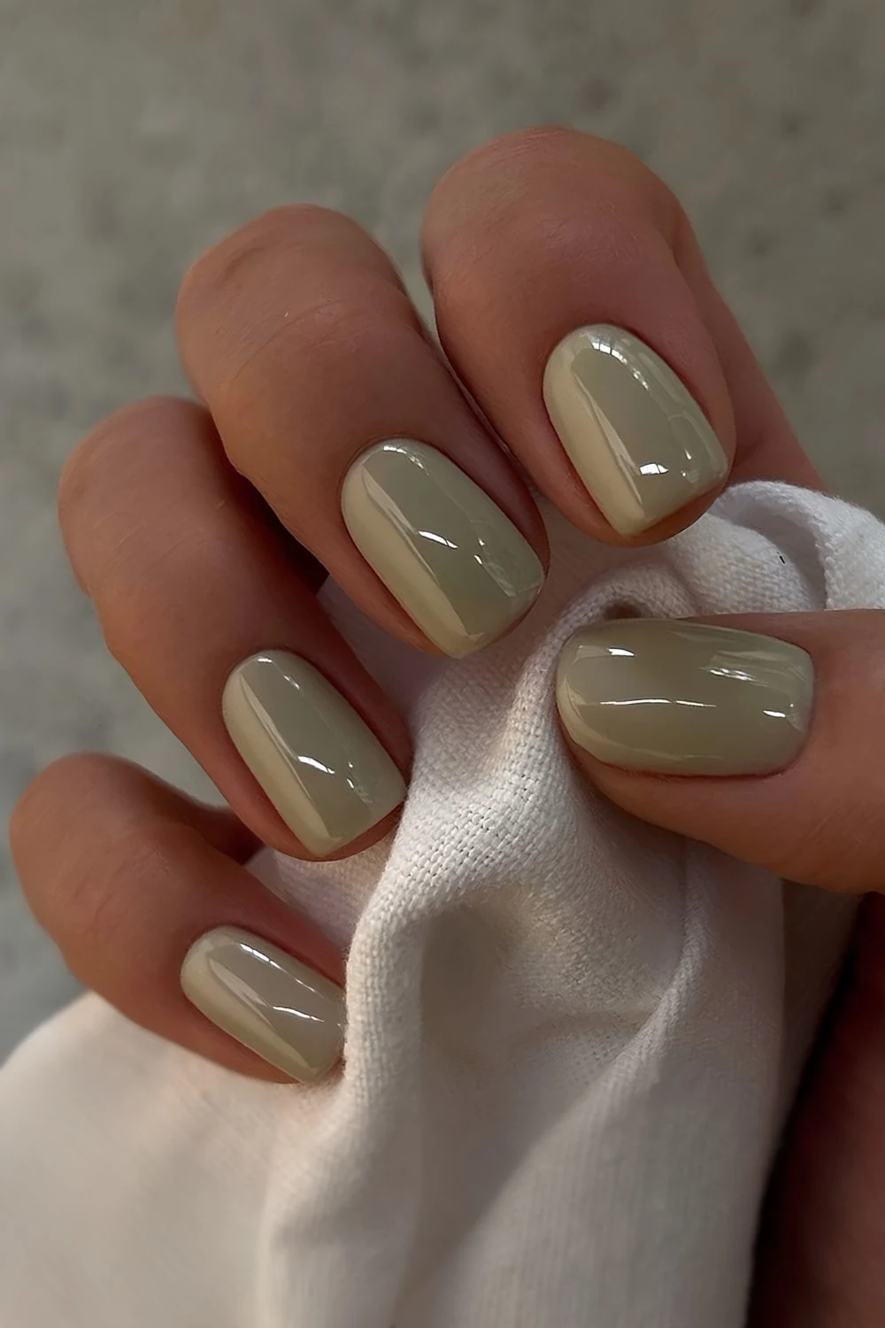 Solid pistachio green nails