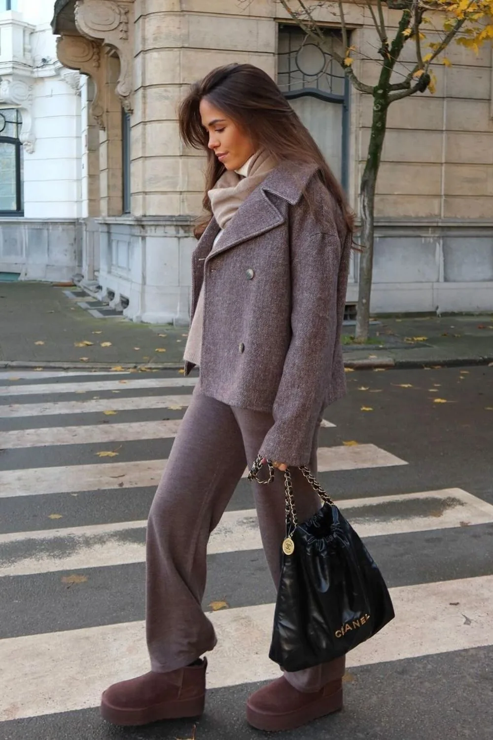 Taupe Jacket & Cozy Layers