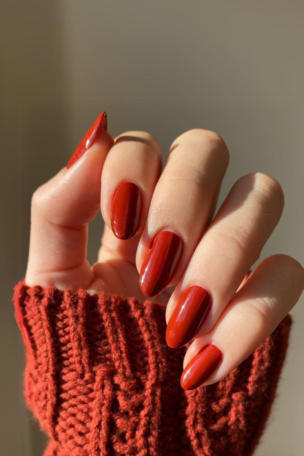 Terracotta red nails