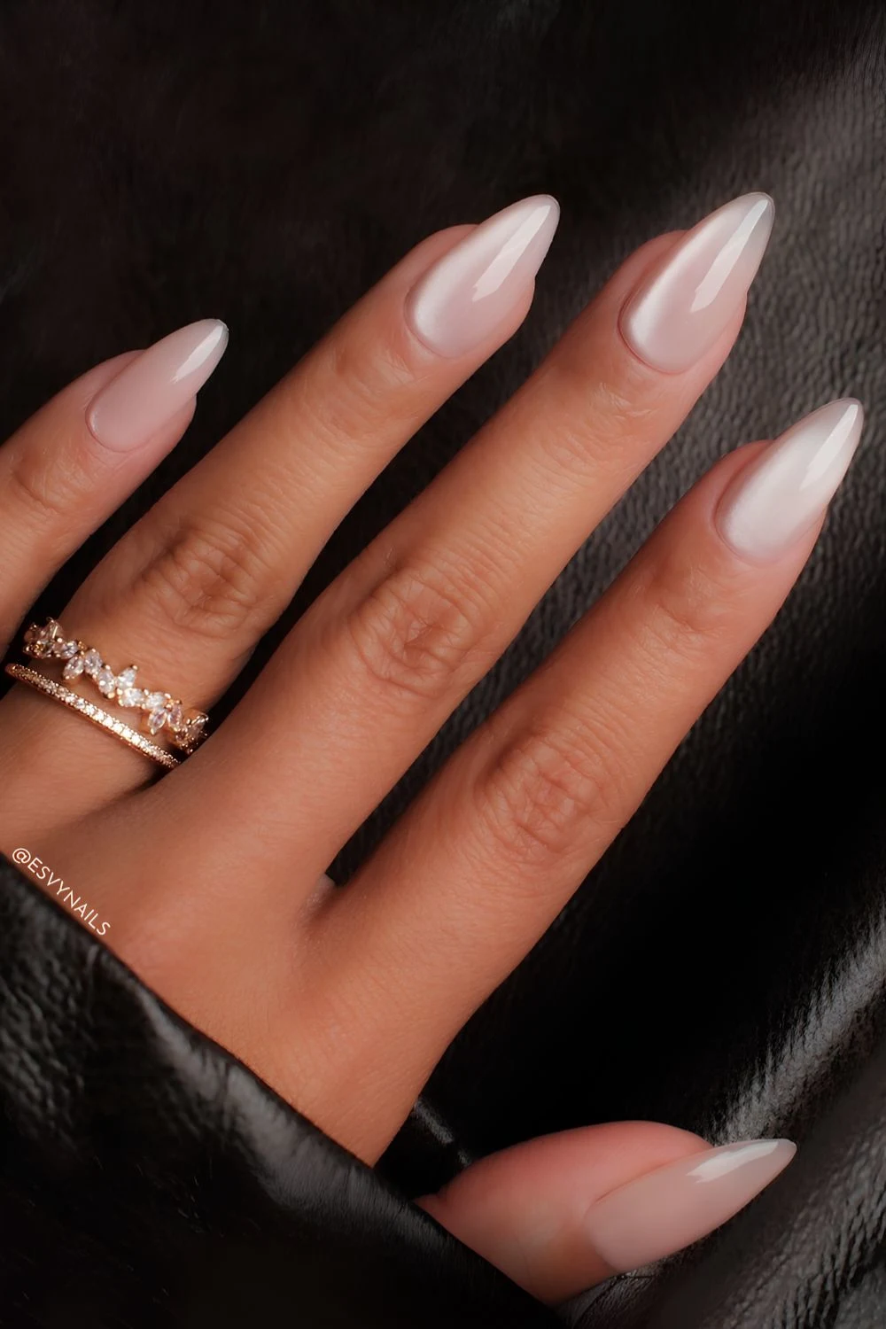 White glass effect nails