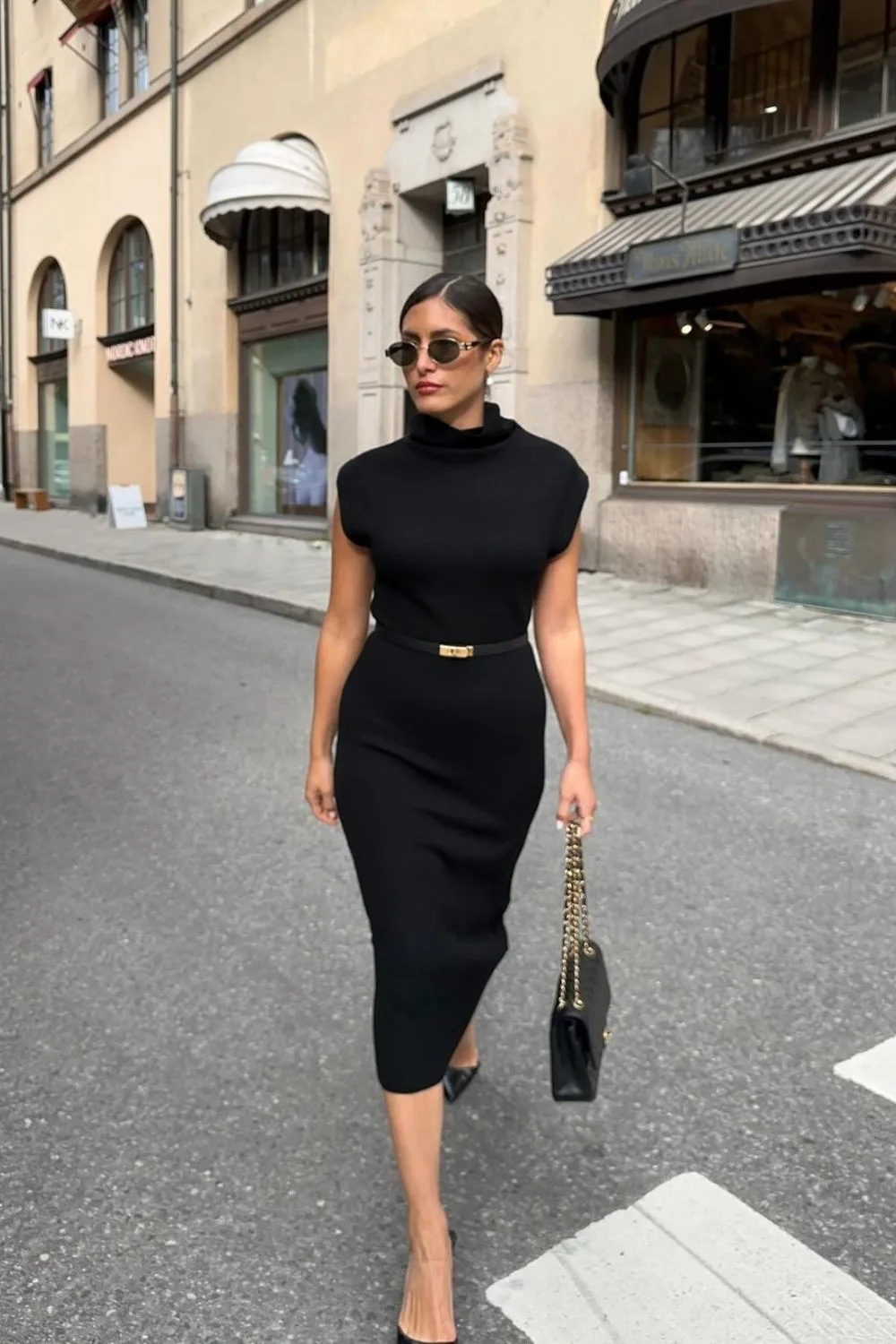 black Turtleneck Dress