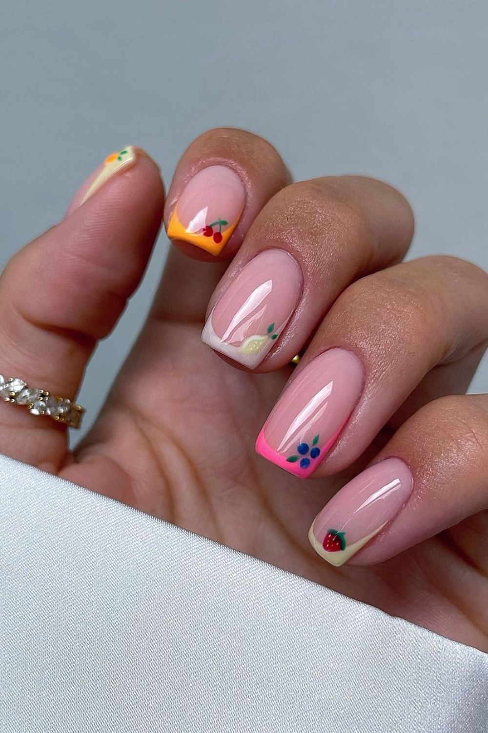 fruit french manicure