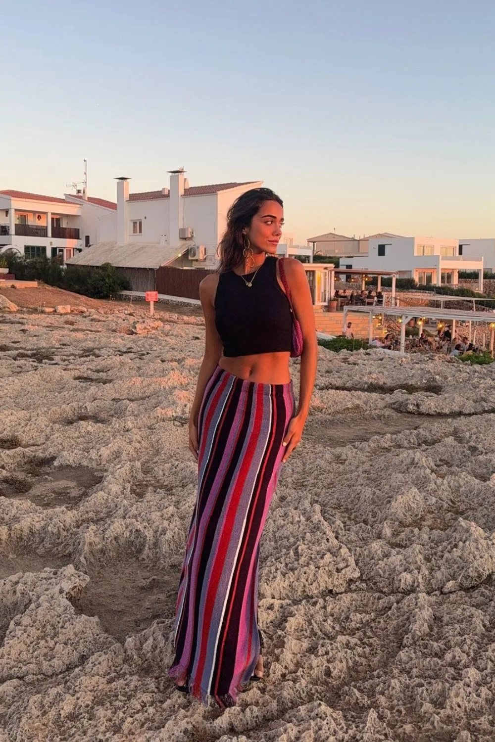 maxi skirt and crop top