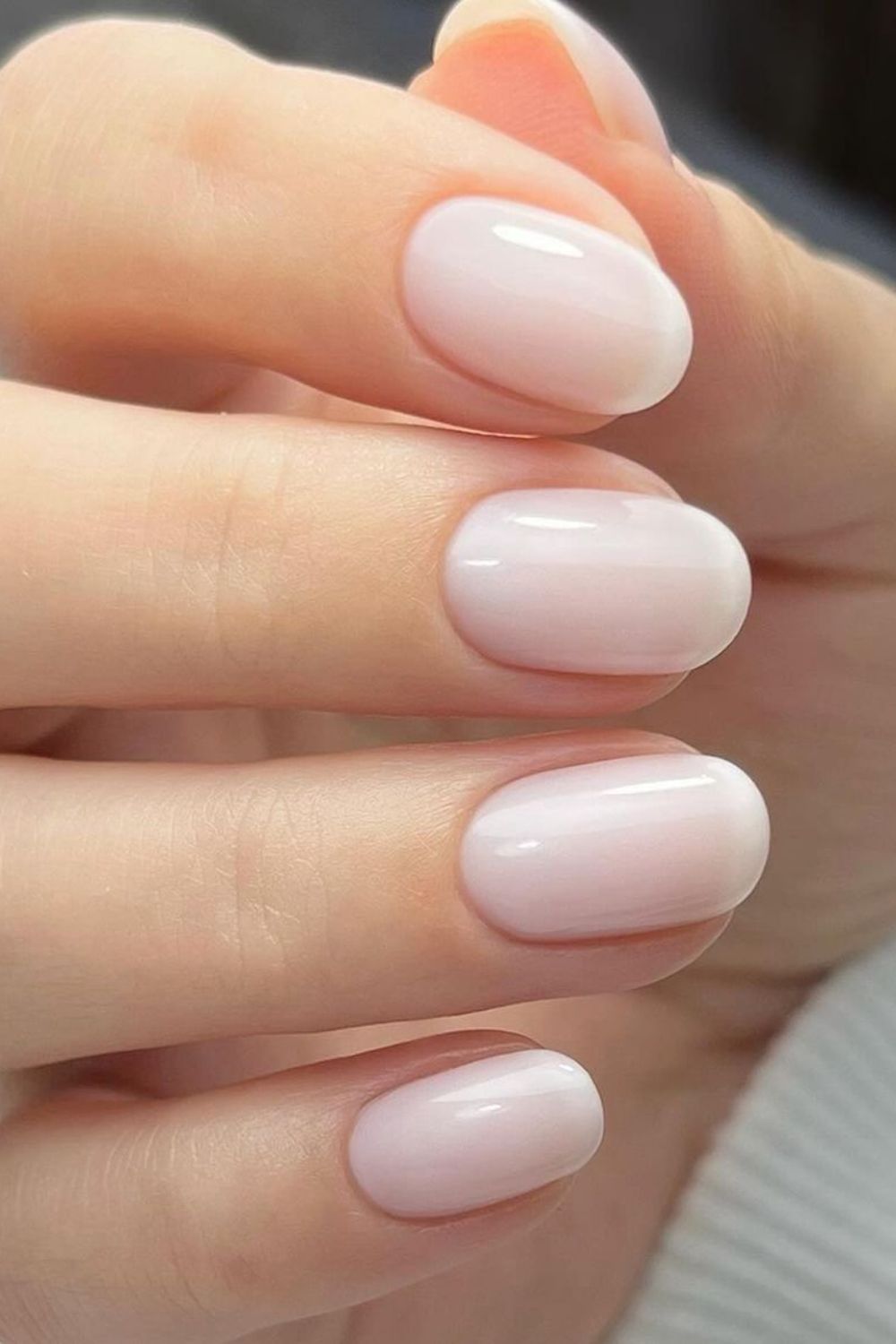 milky white nails