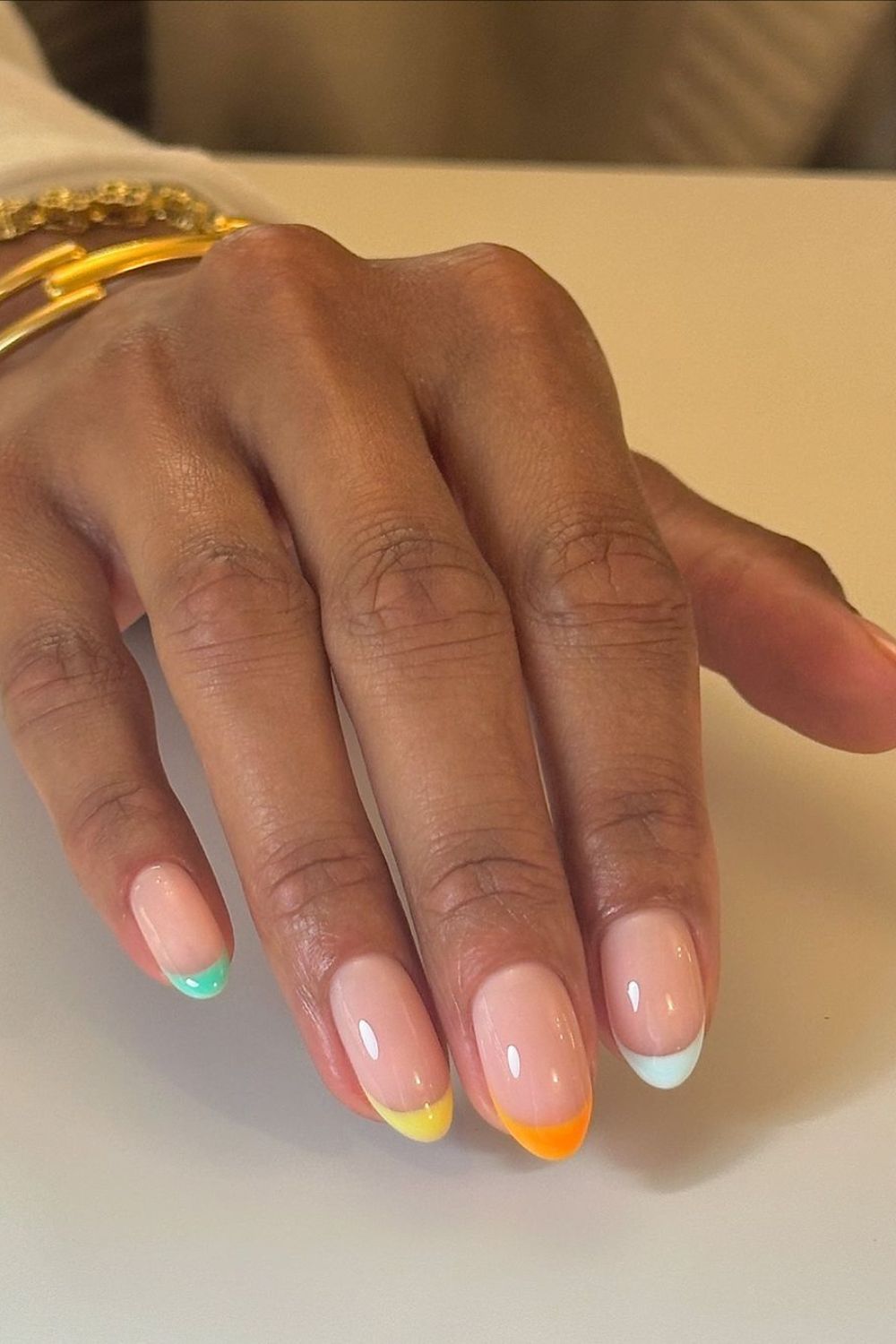 pastel french mani