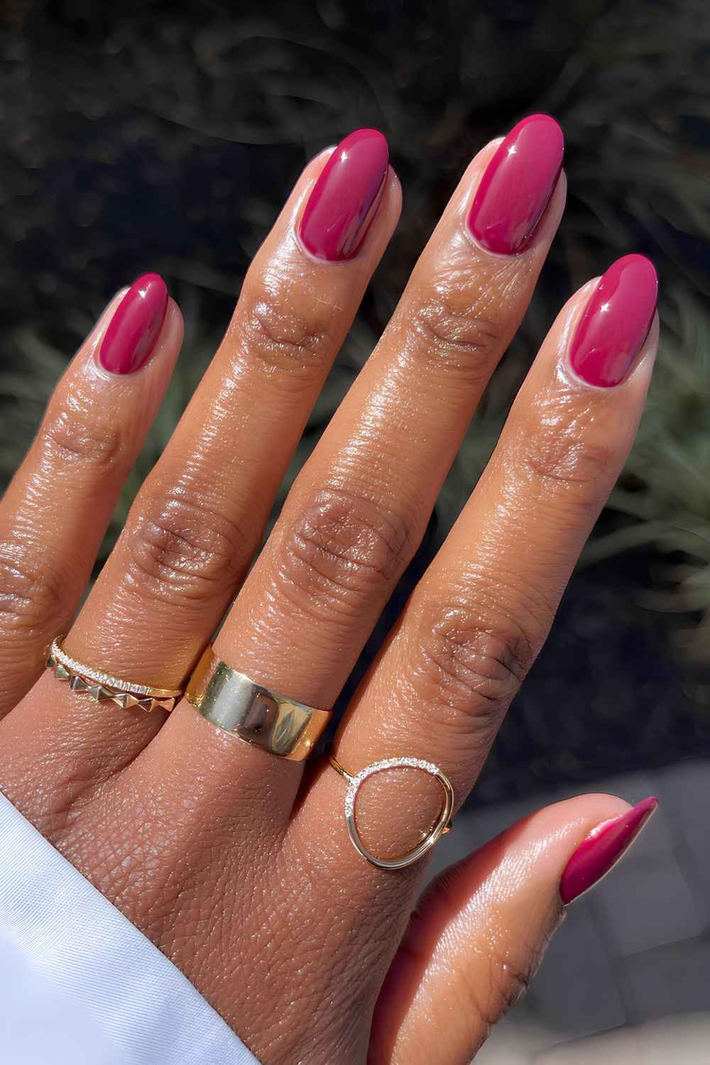 Berry pink fall nails