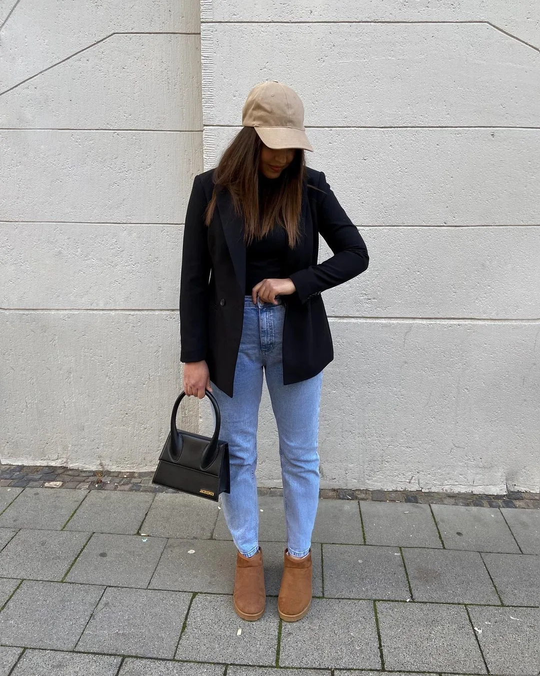 Black Blazer & Light Jeans