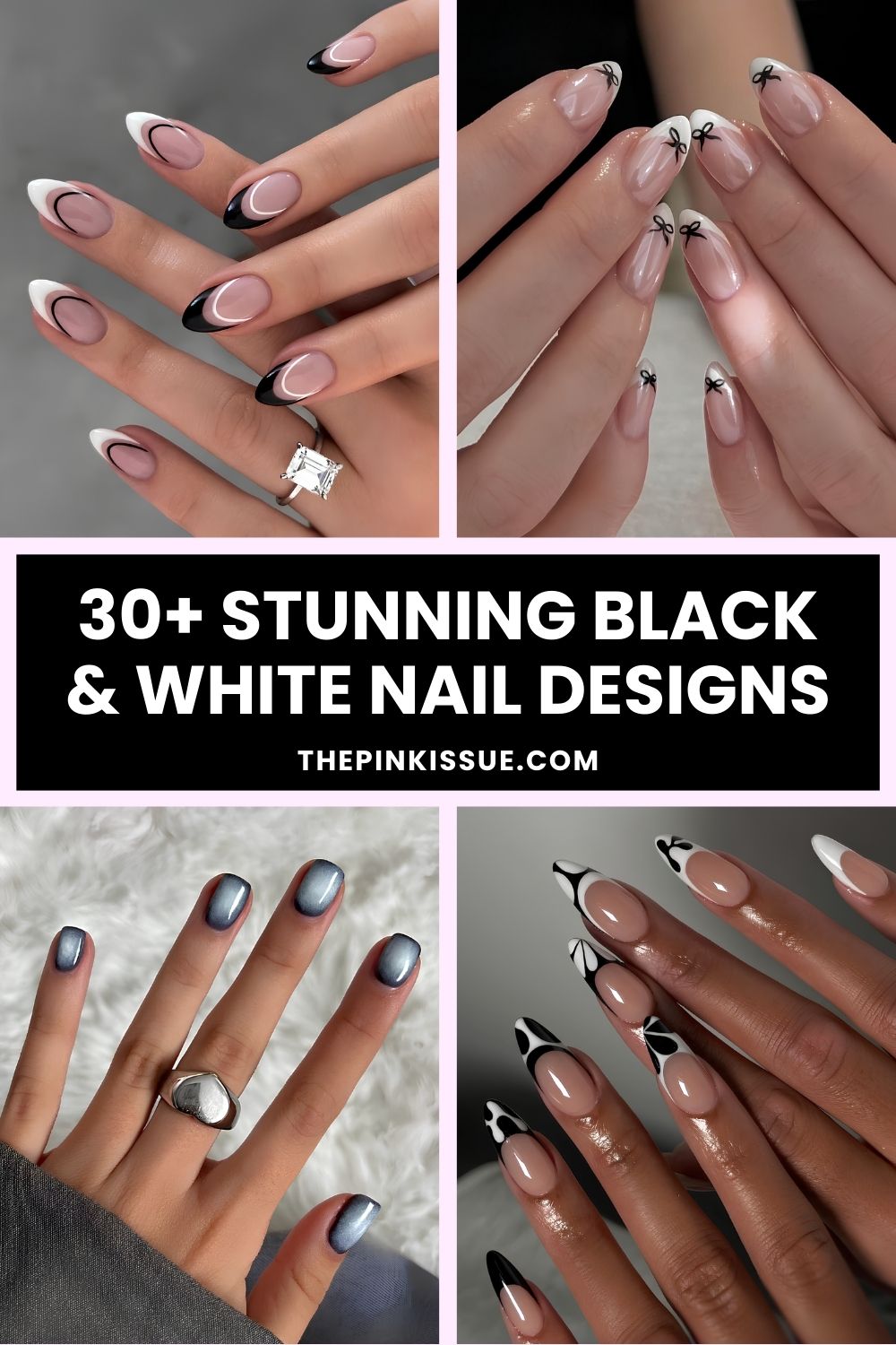 Black and white nails Pinterest