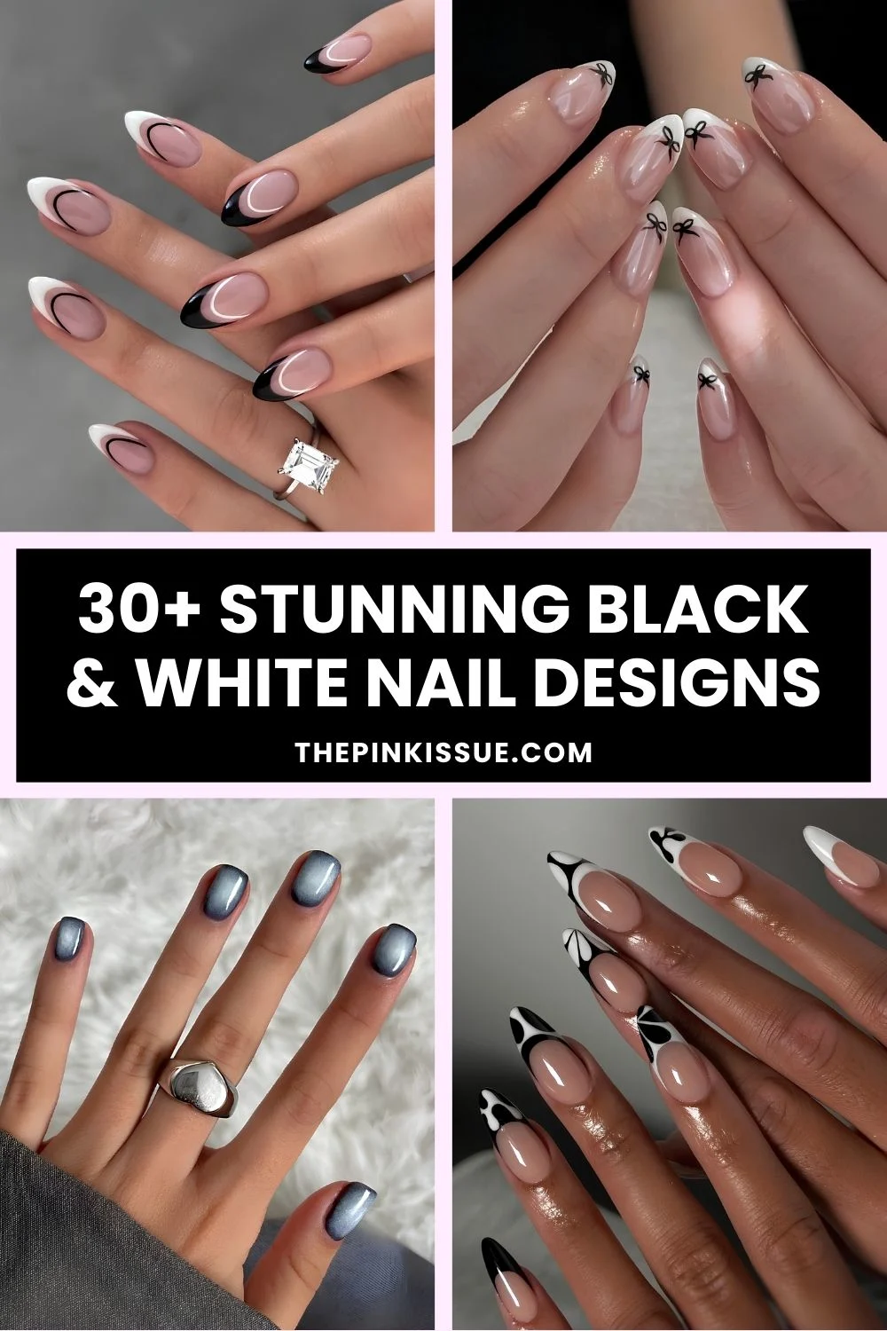 Black and white nails Pinterest