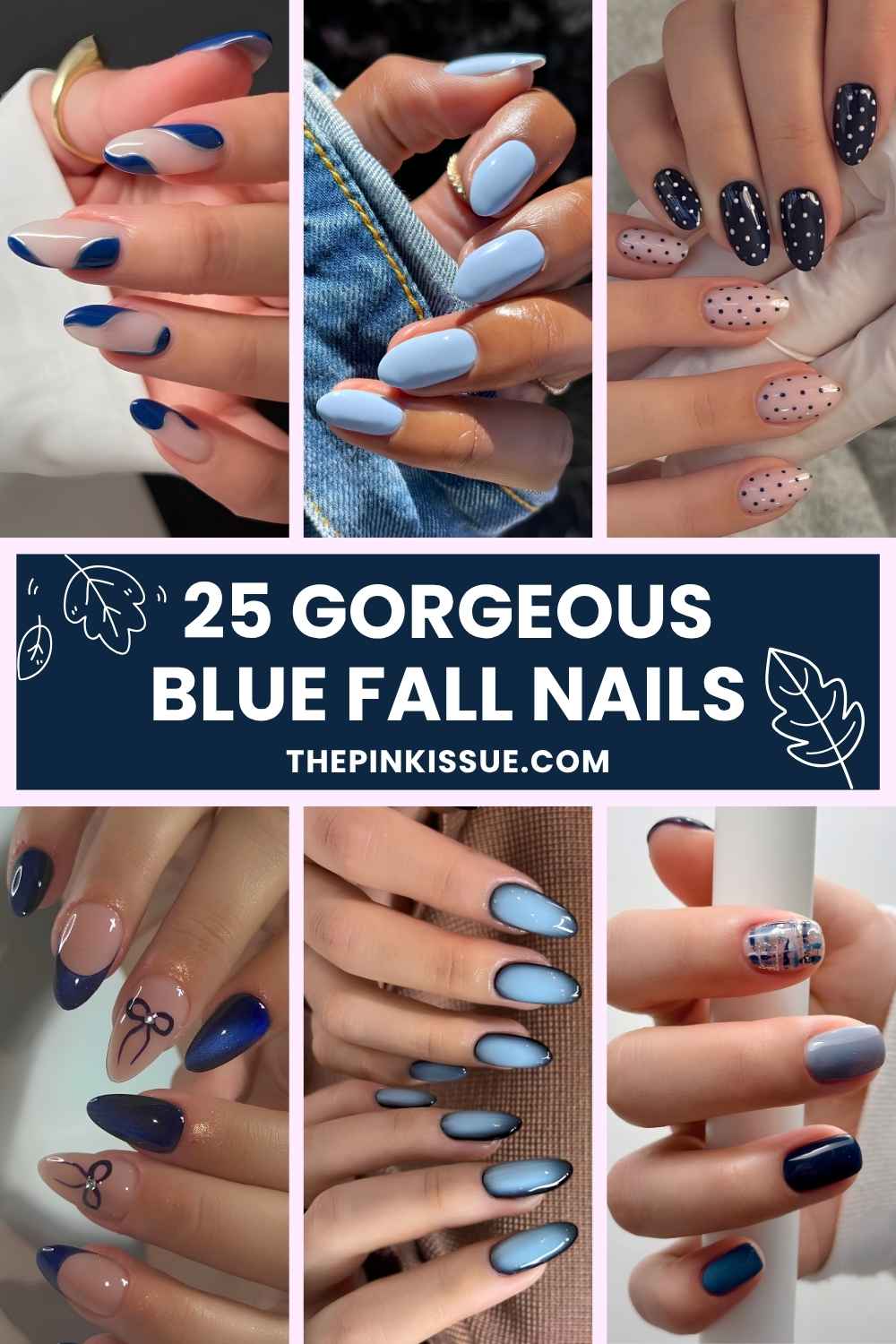 Blue fall nail designs Pinterest