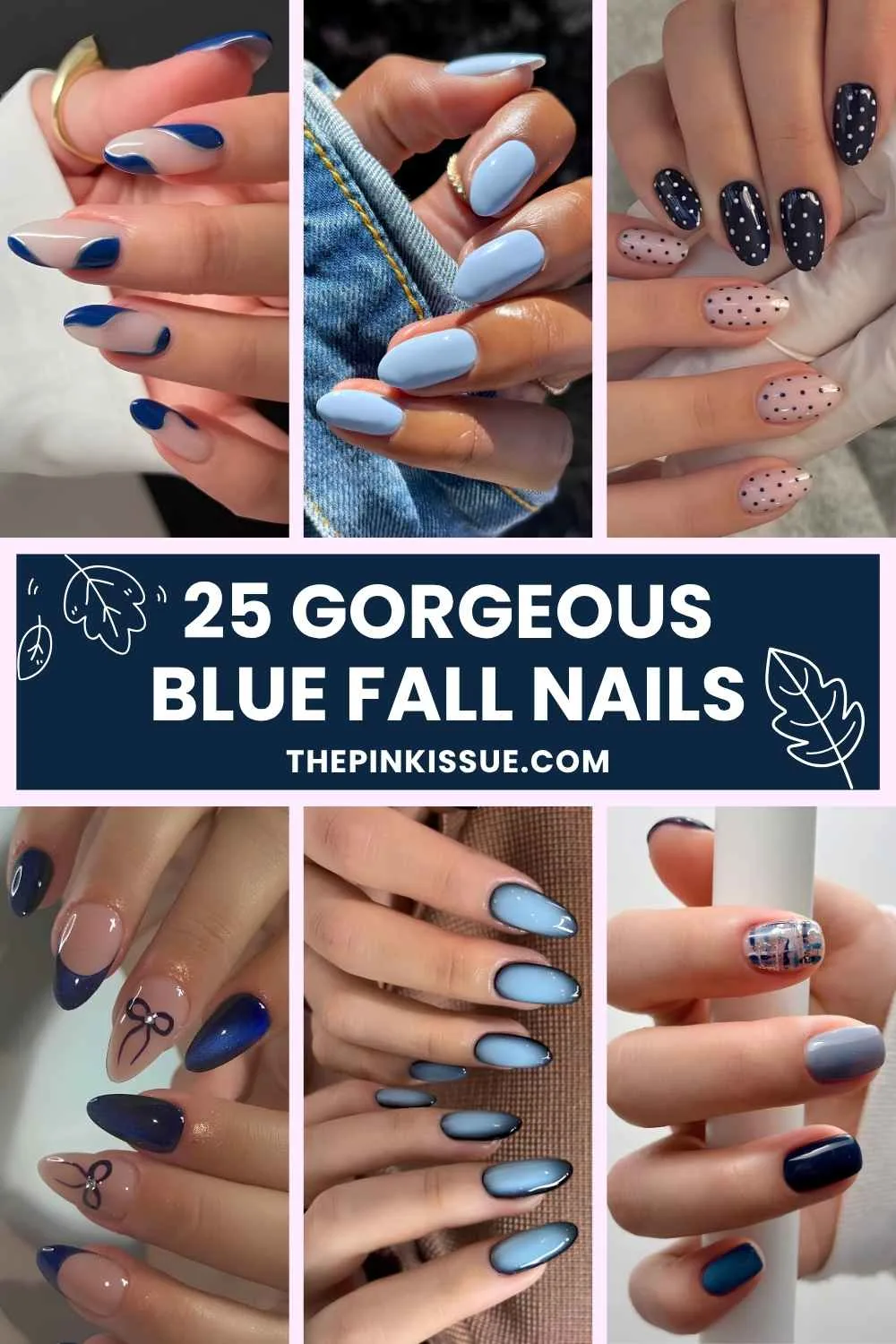 Blue fall nail designs Pinterest