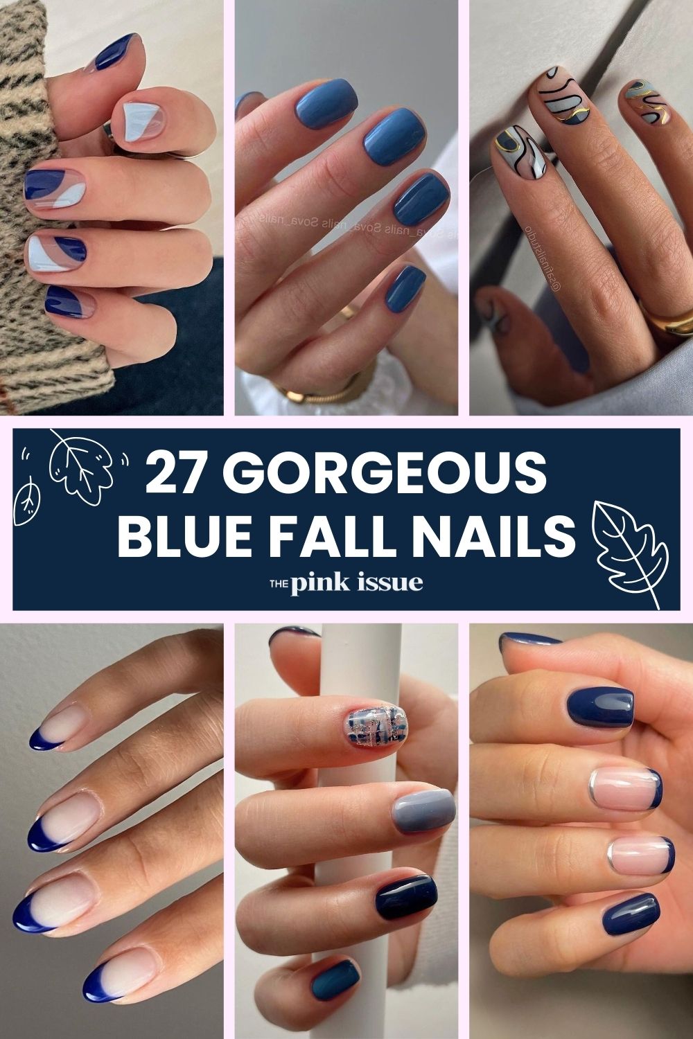 Blue fall nail ideas Pinterest