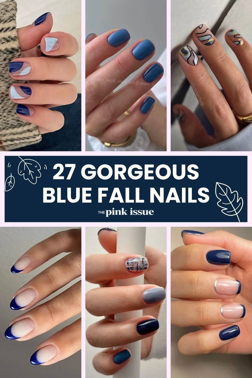 Blue fall nail ideas Pinterest