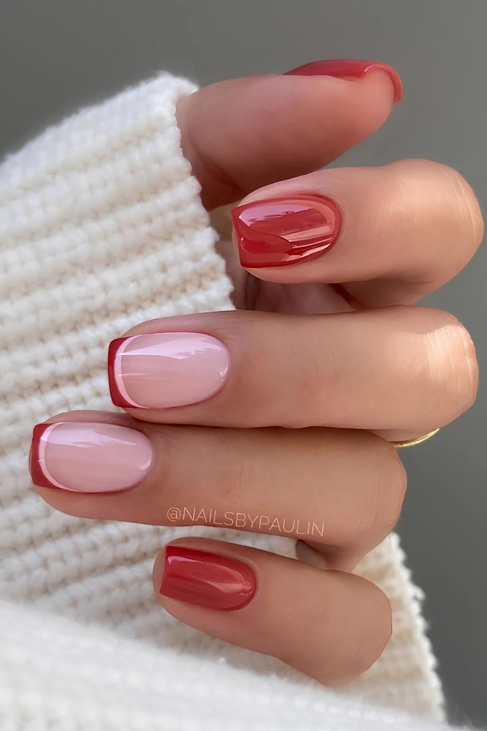 Brick red fall manicure