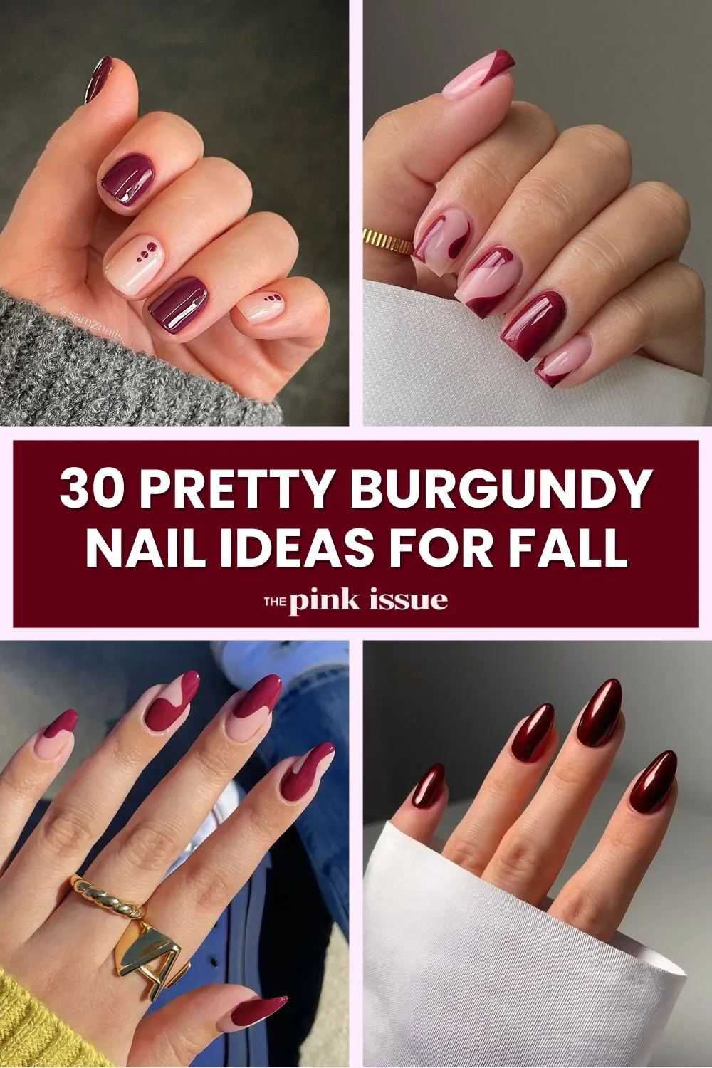 Burgundy nail designs Pinterest