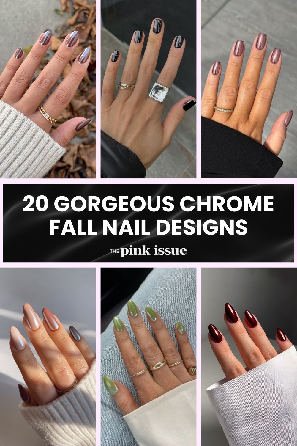 Chrome fall nail ideas Pinterest