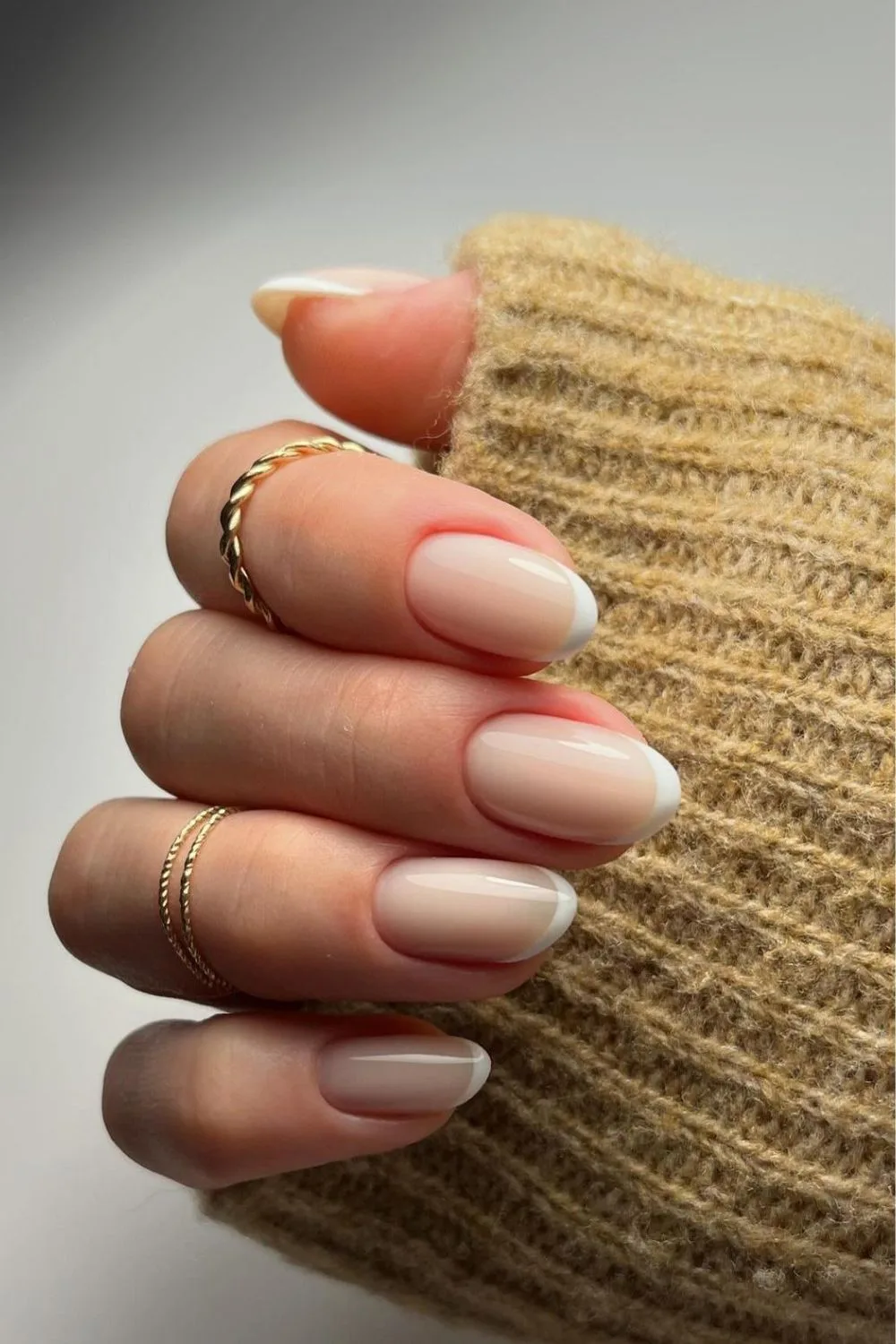 Classic french tip mani for fall