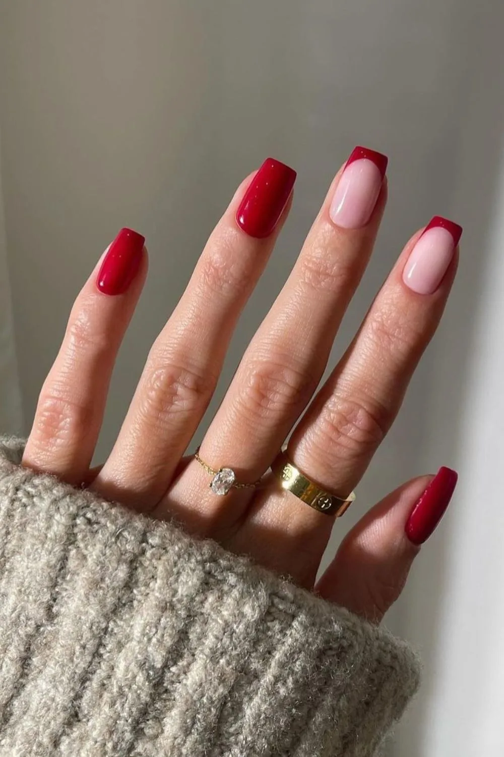 Cute dark red fall nails