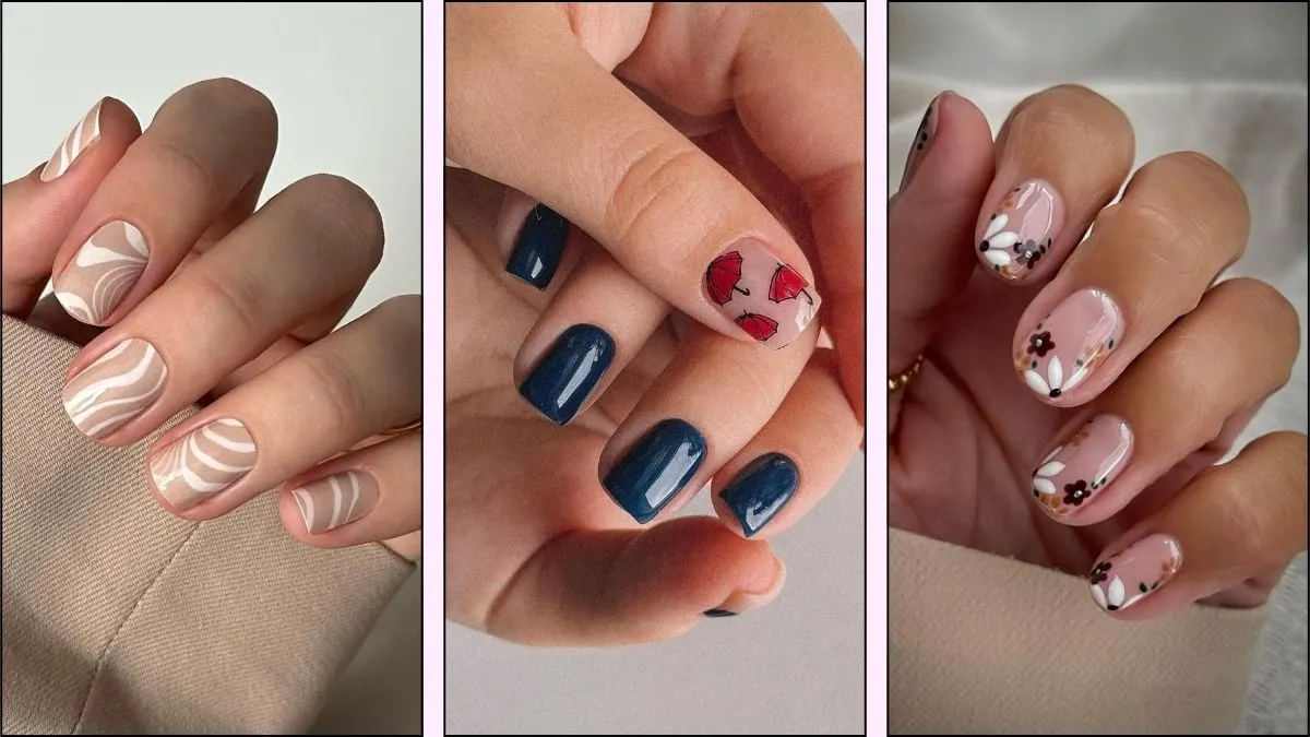 A collage of cute nail designs for fall