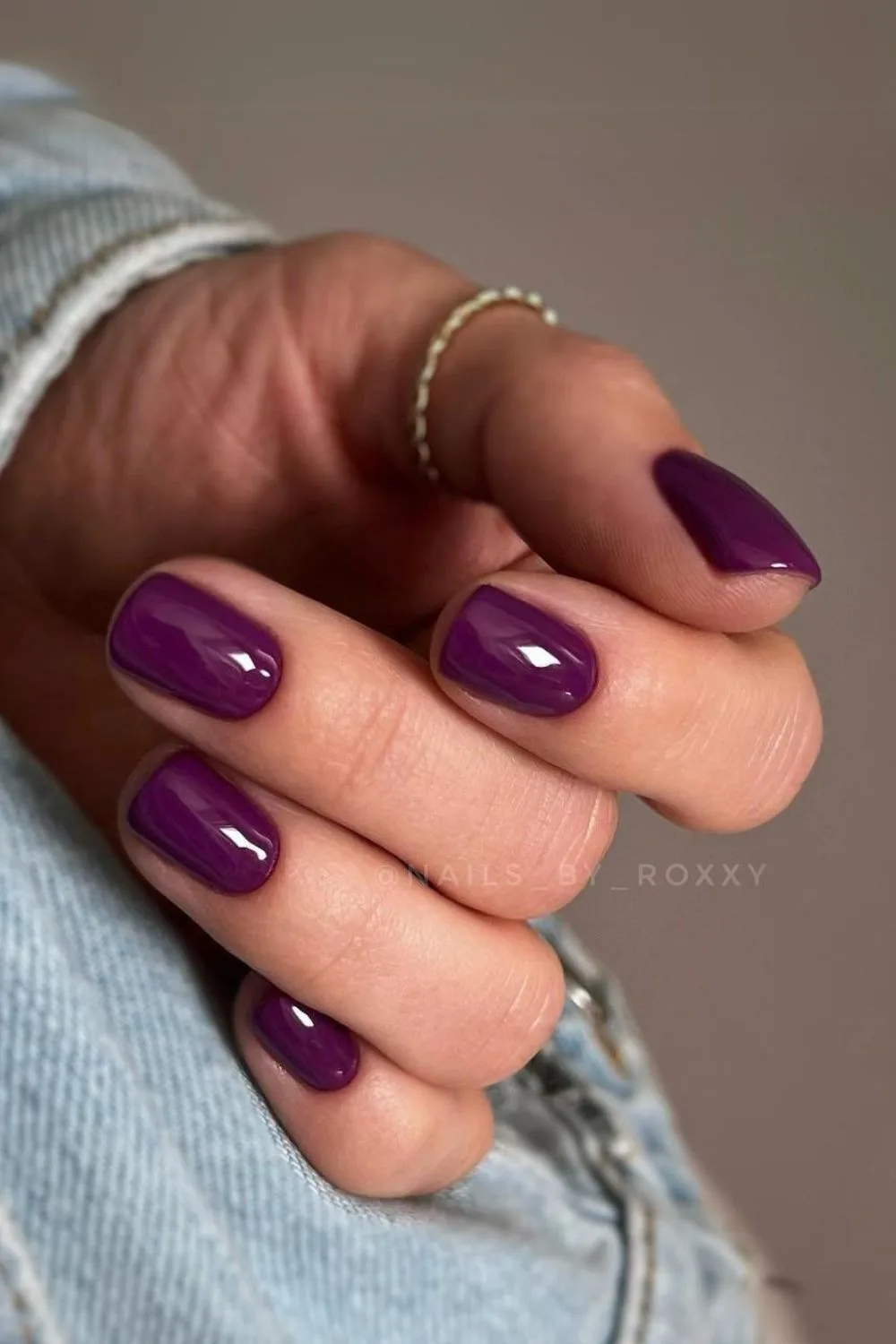 Dark and moody purple fall nails