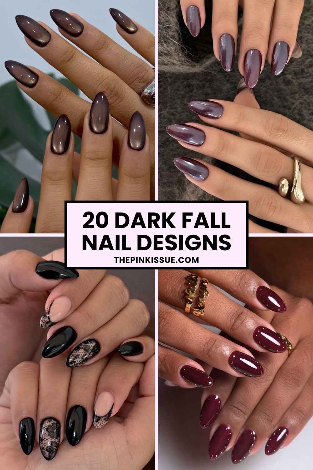 Dark fall nail ideas Pinterest