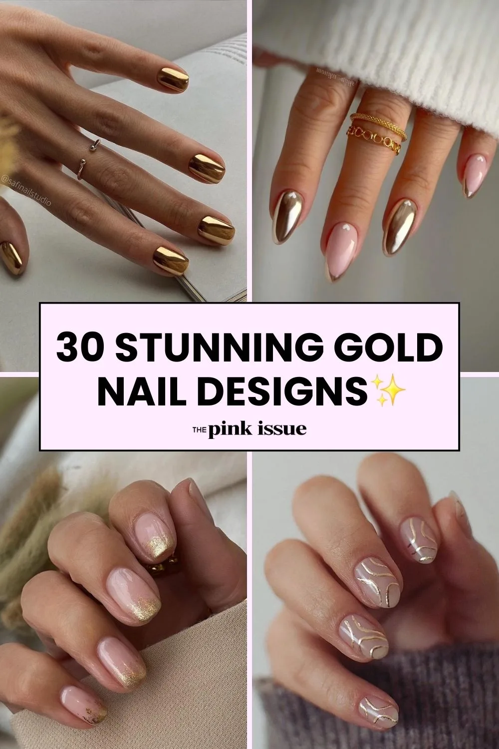 Gold nail designs Pinterest