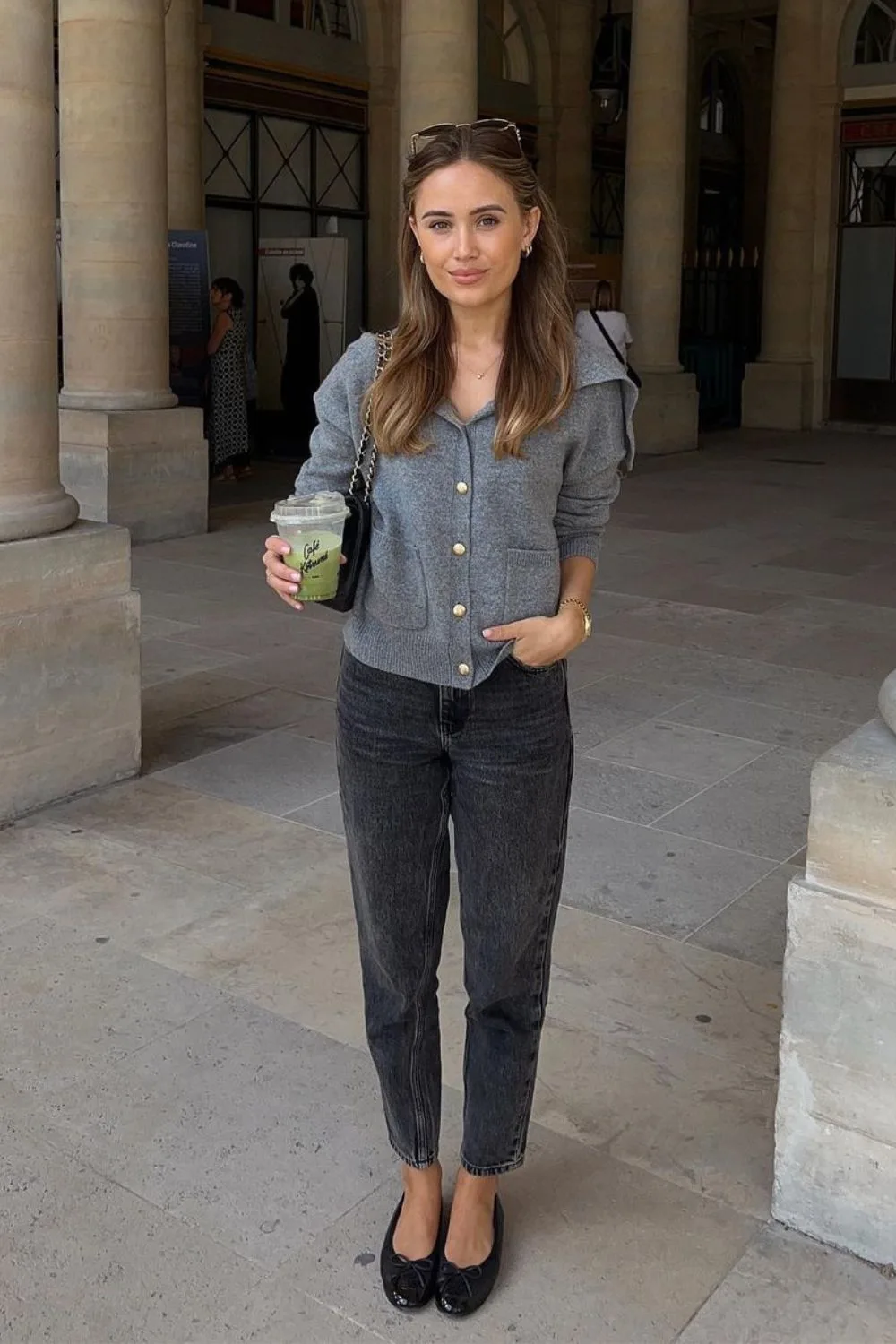 Gray Sweater & Black Jeans