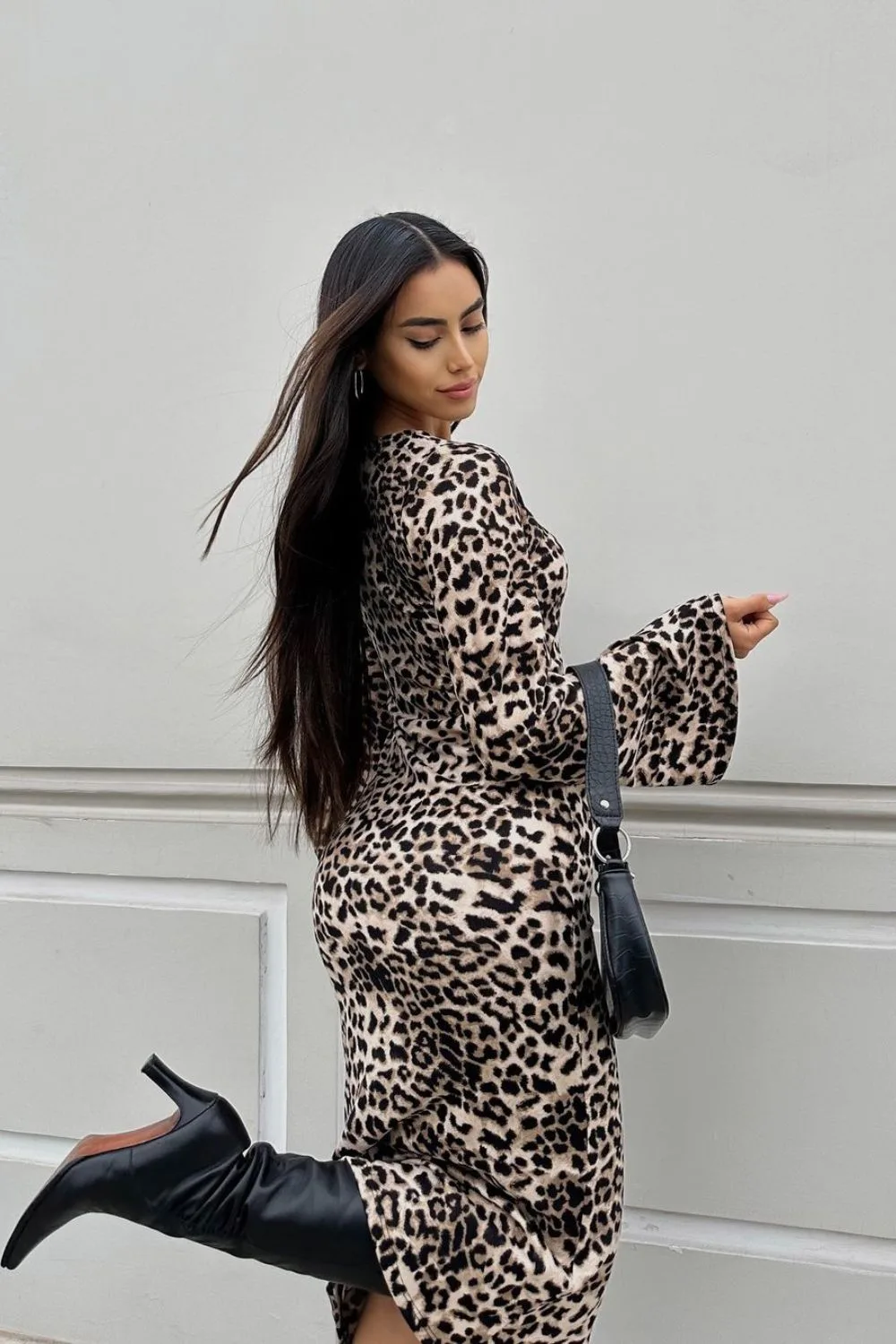 Leopard Dress & Knee-High Boots