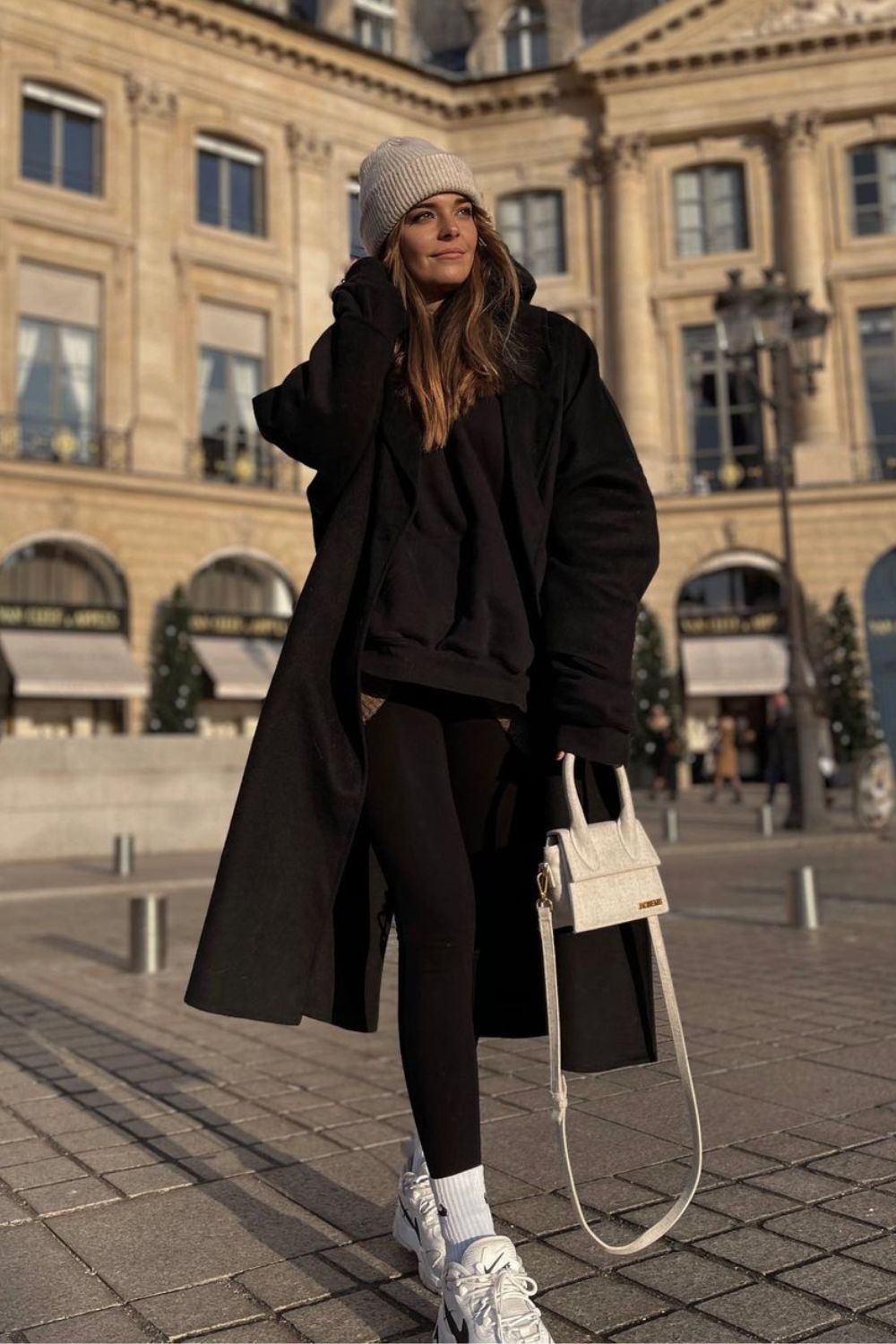 Long Black Coat & Leggings