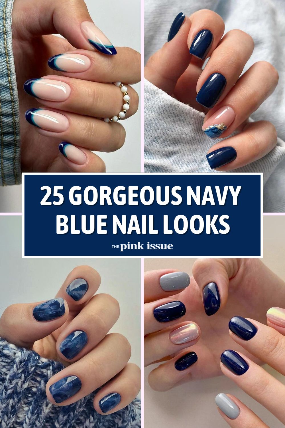 Navy Blue Nail Ideas Pinterest