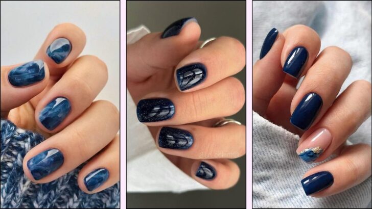 25 Gorgeous Navy Blue Nail Looks for a Chic 2024 Vibe