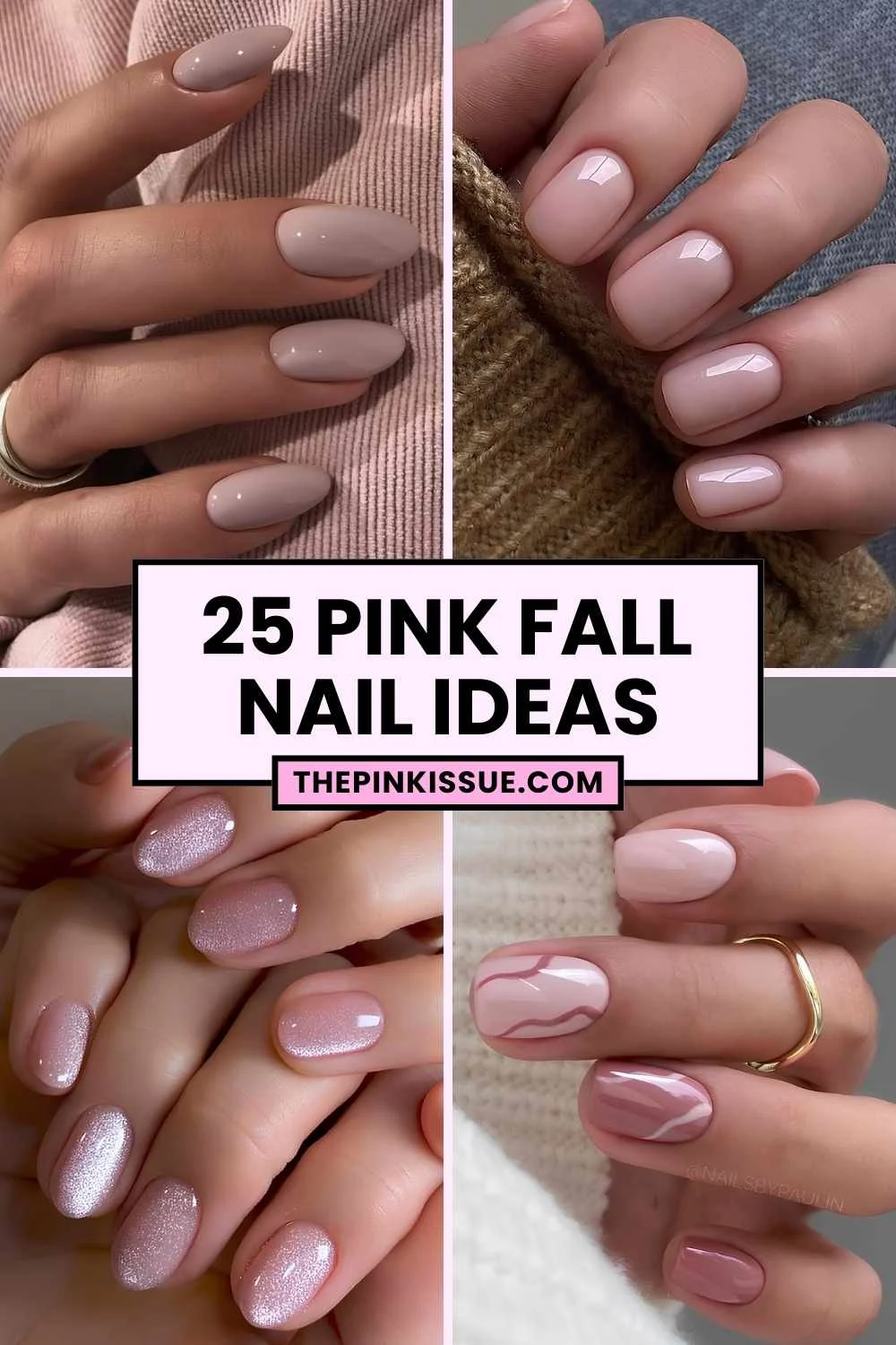 Pink fall nail designs Pinterest