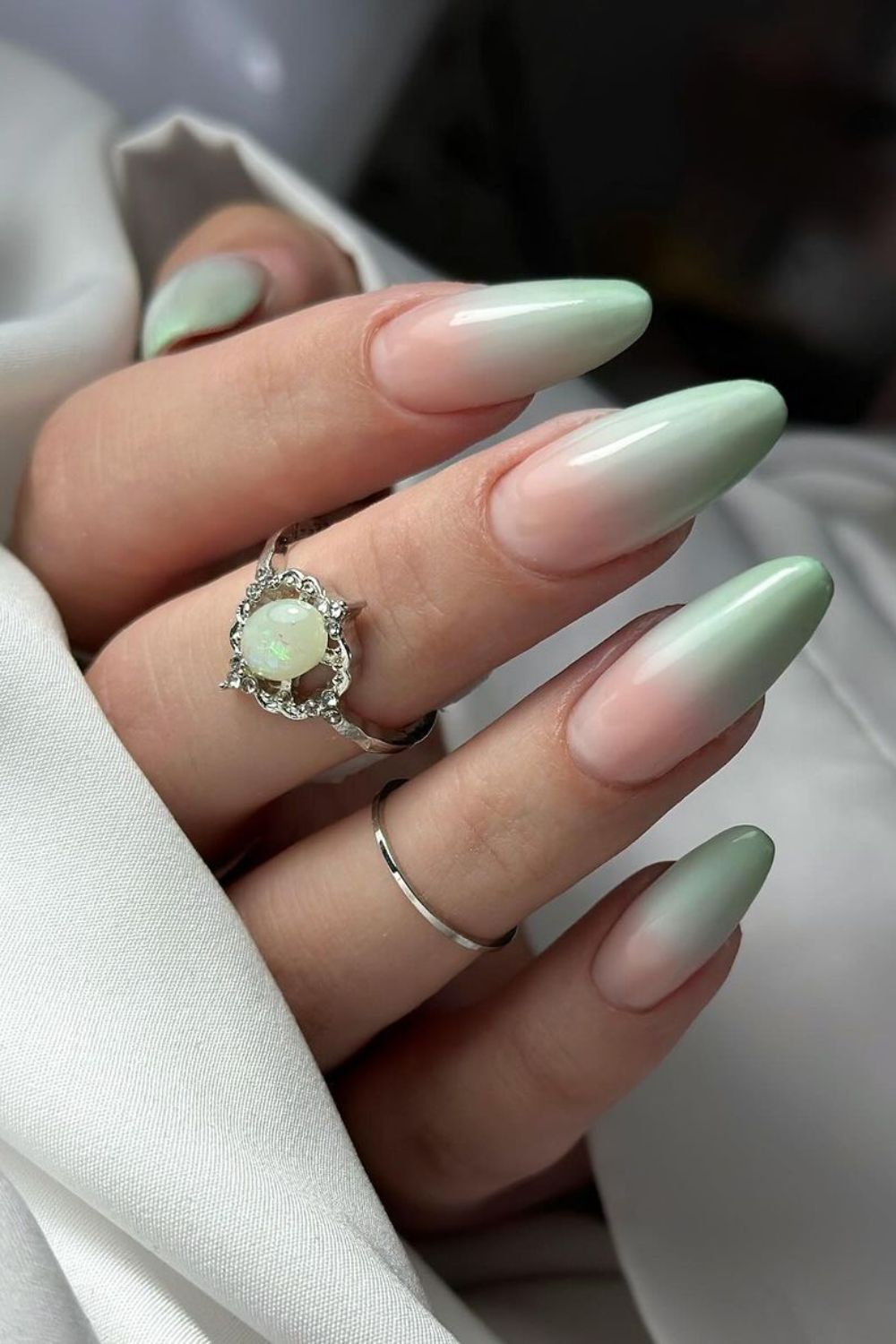 Pistachio Ombre Nails