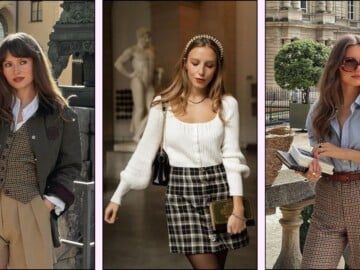 A collage of preppy outfits for fall