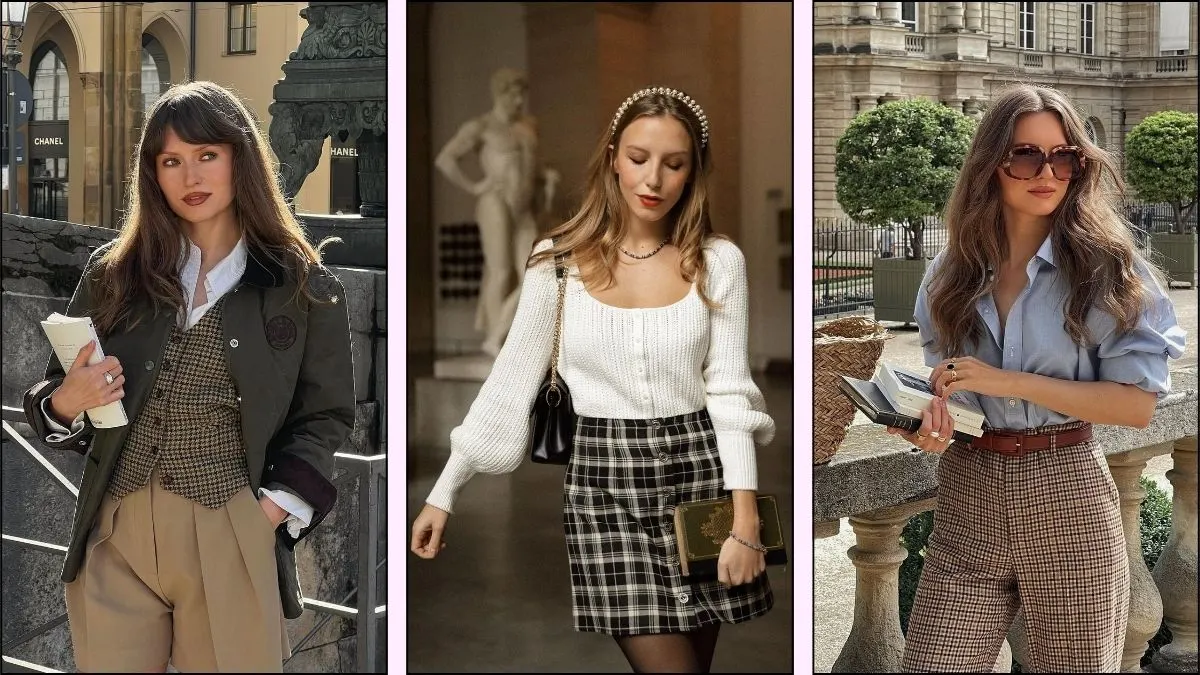 A collage of preppy outfits for fall