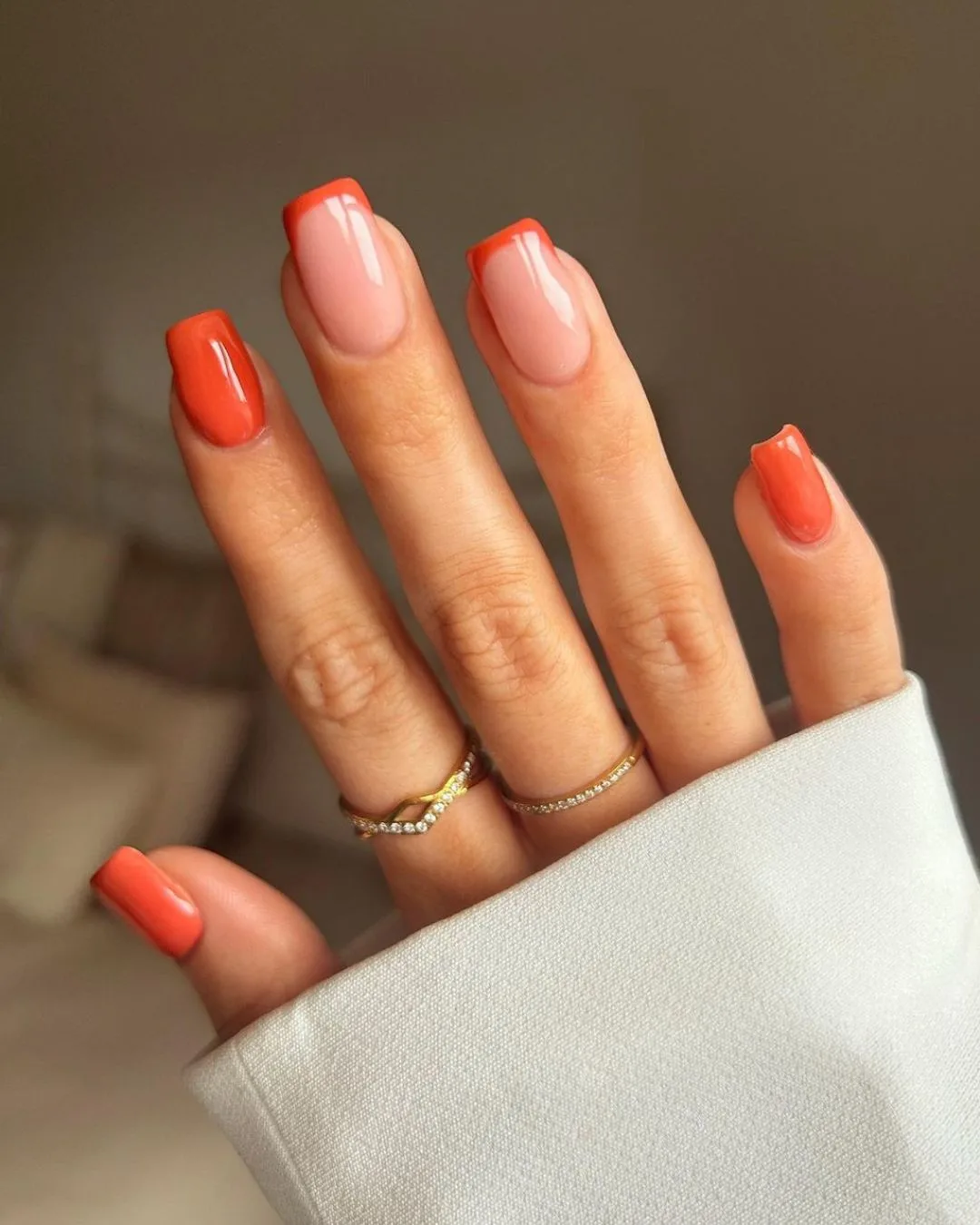 Pumpkin orange Thanksgiving nails