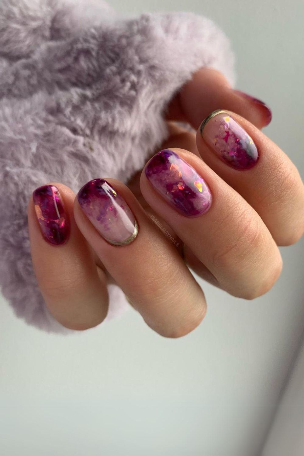 Purple amethyst inspired nails