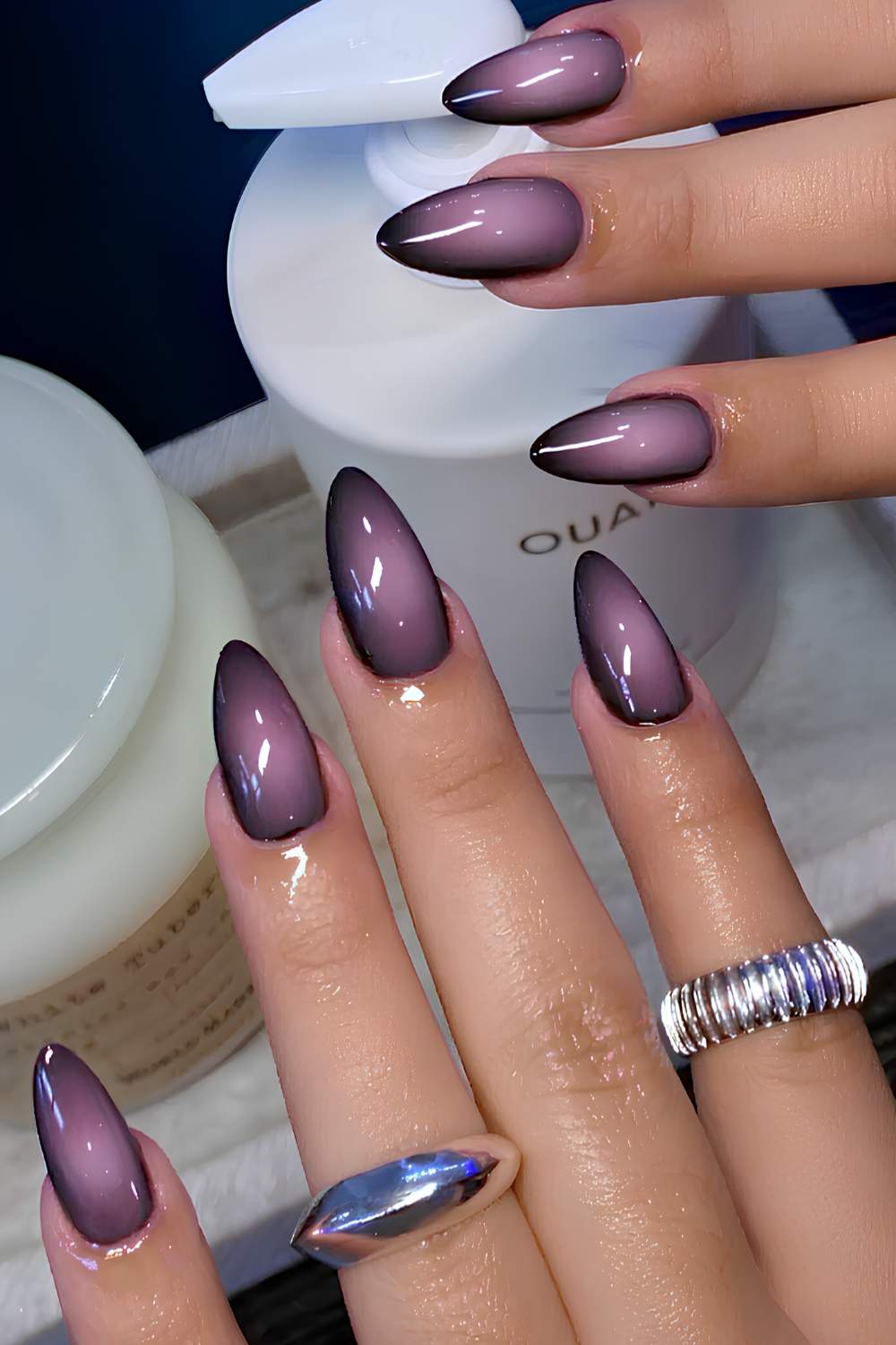Purple and black aura mani