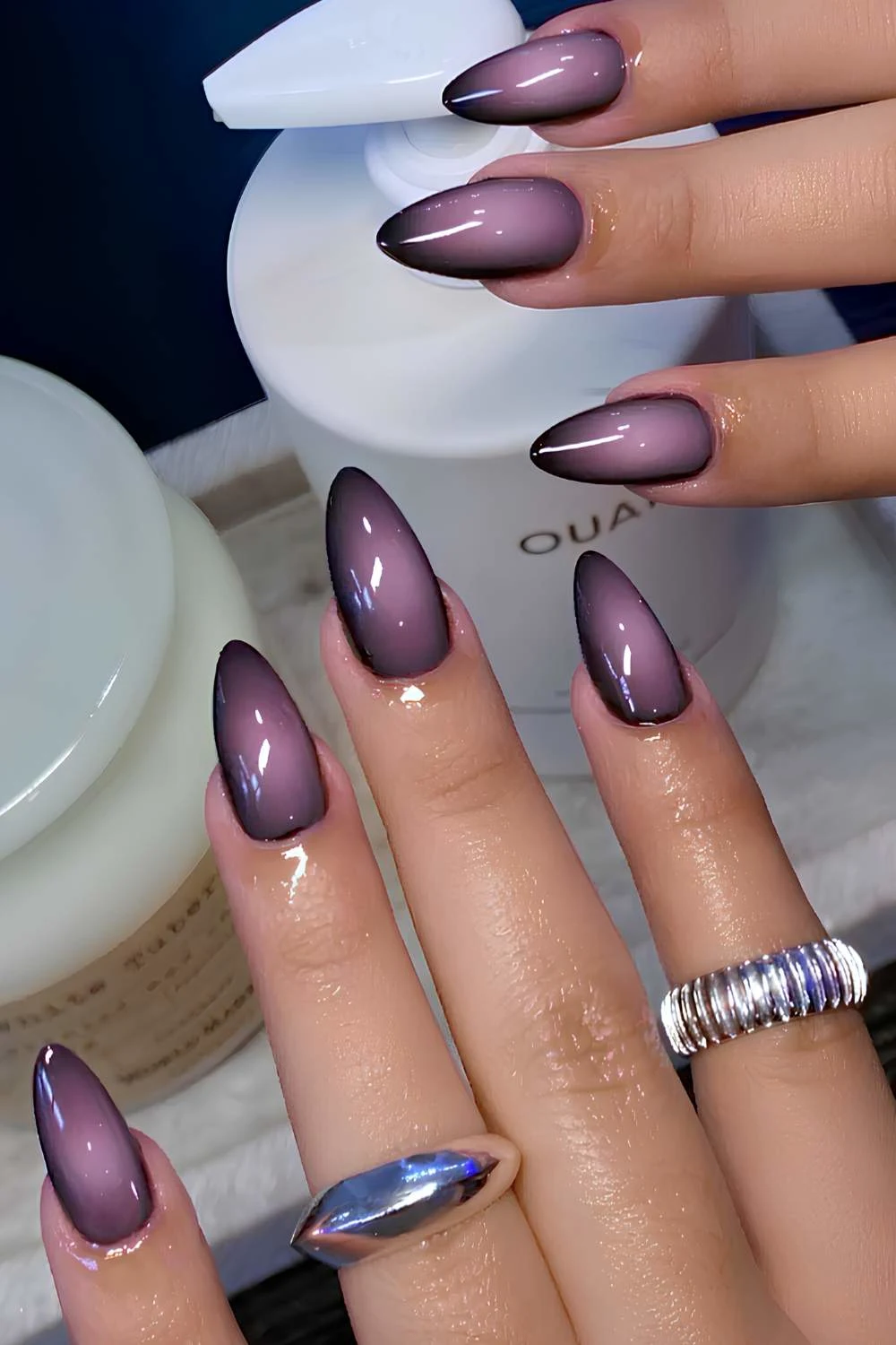 Purple and black aura mani